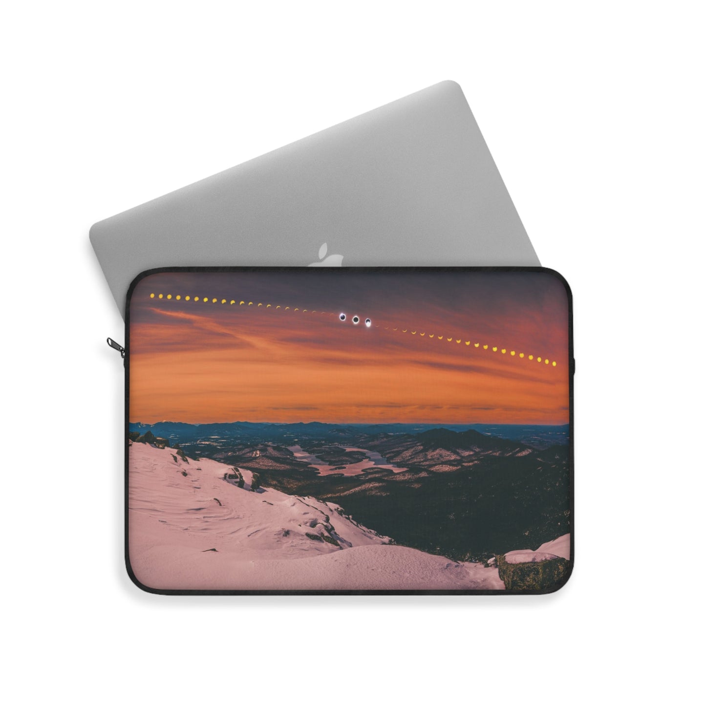 Laptop Sleeve - 2024 Solar Eclipse Timelapse over Lake Placid