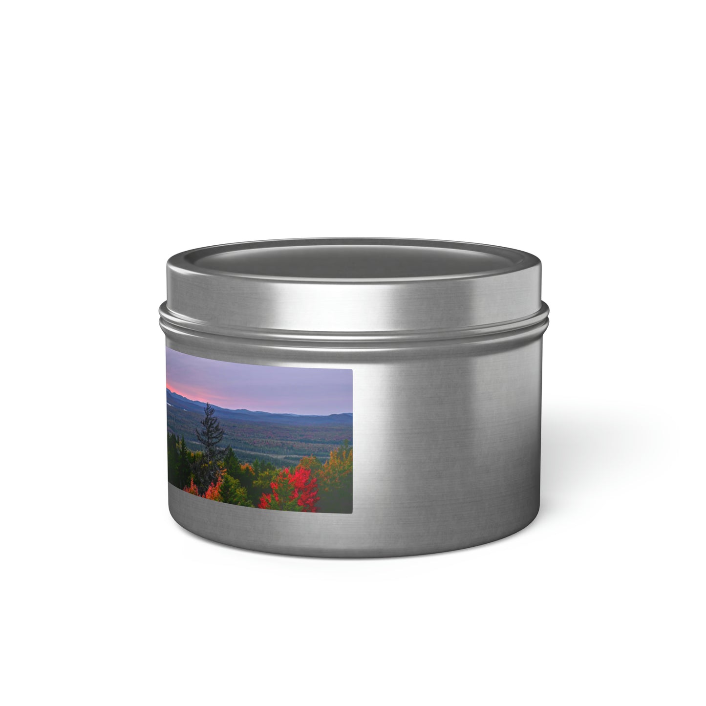 Autumn Sunset over Little Tupper Lake - Tin Candle