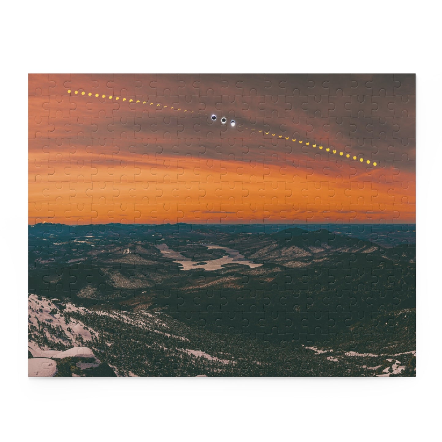 Puzzle - 2024 Solar Eclipse Timelapse over Lake Placid