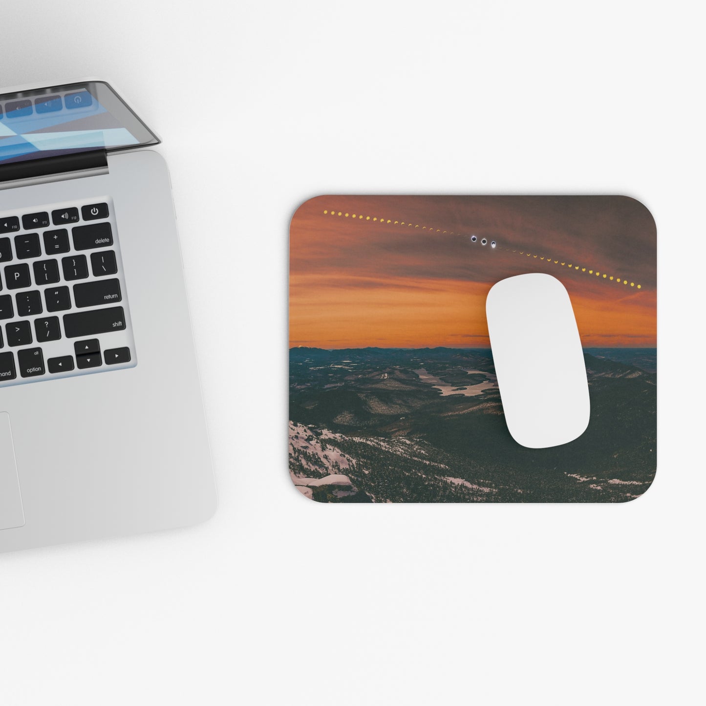 2024 Solar Eclipse Timelapse over Lake Placid Mouse Pad