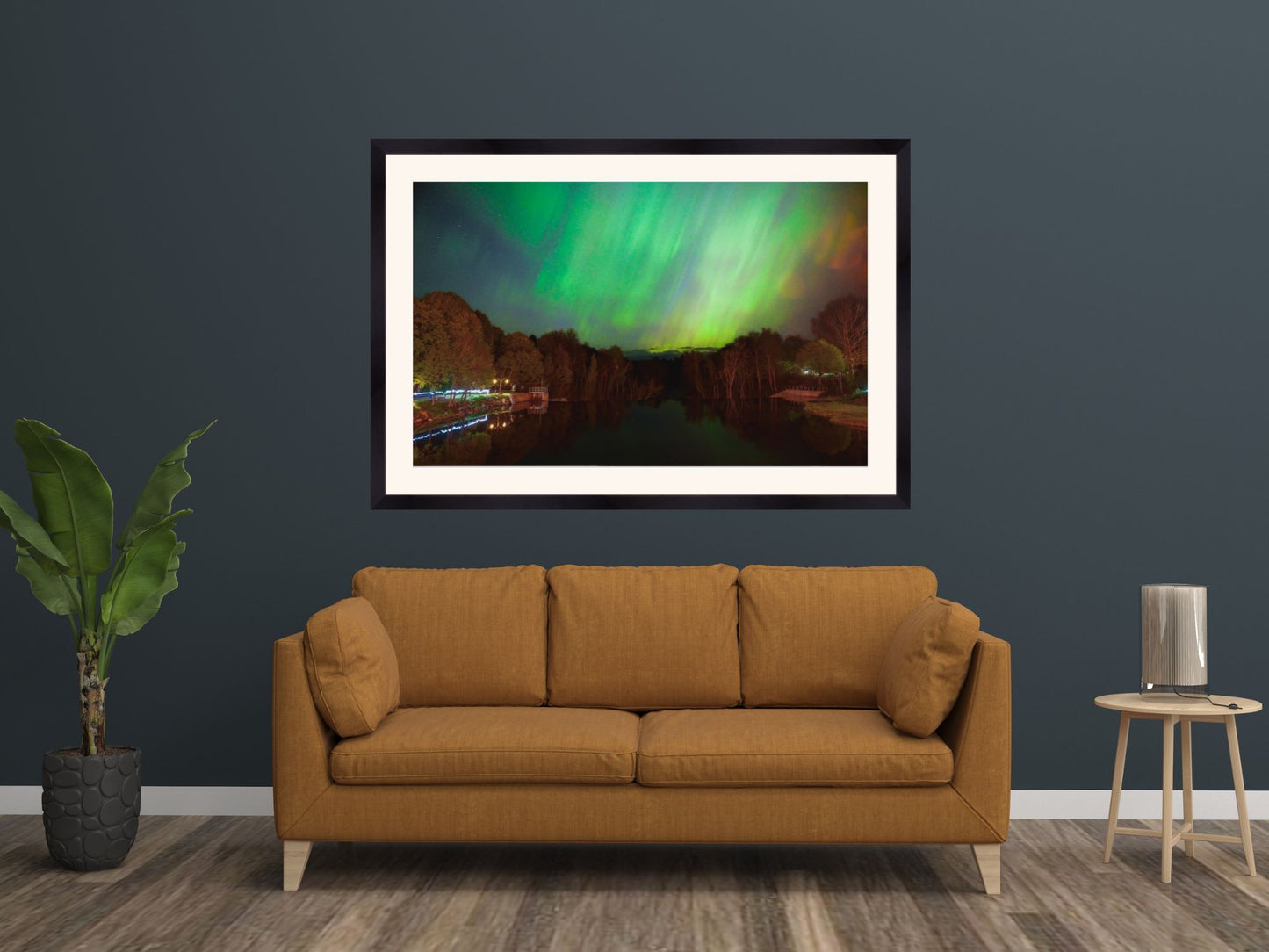 Print of Northern Lights on the Ausable River