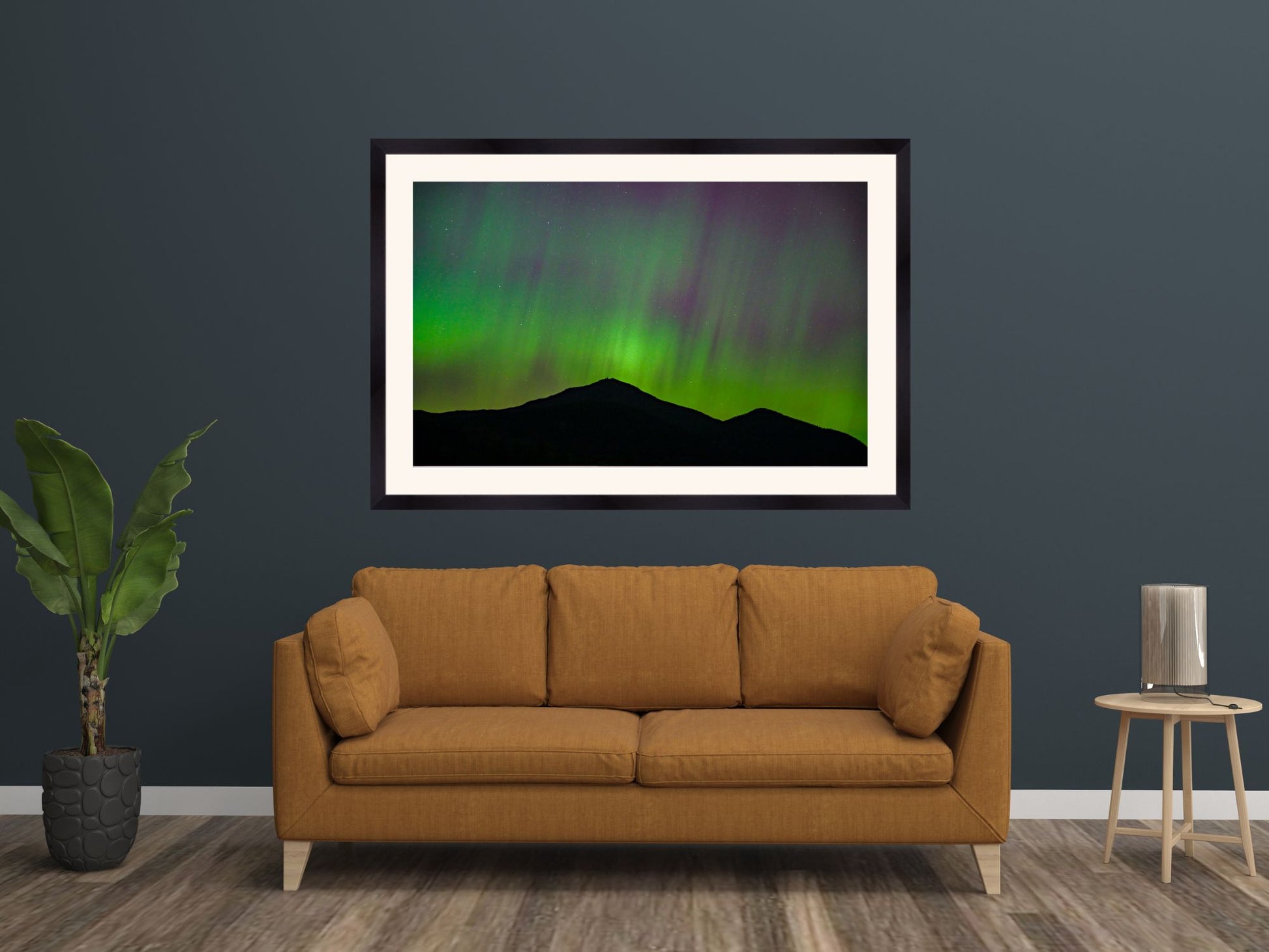 Print of Whiteface Mountain with the Aurora