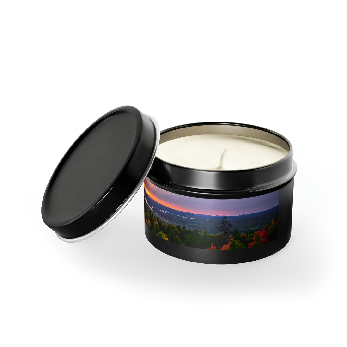 Autumn Sunset over Little Tupper Lake - Tin Candle
