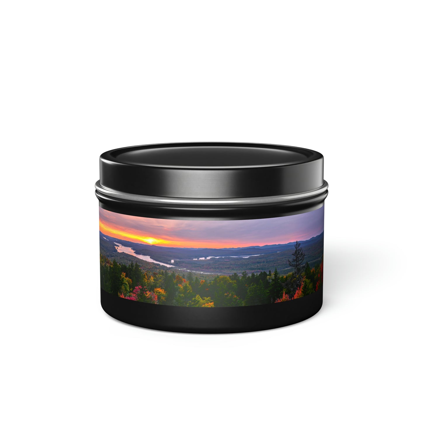 Autumn Sunset over Little Tupper Lake - Tin Candle