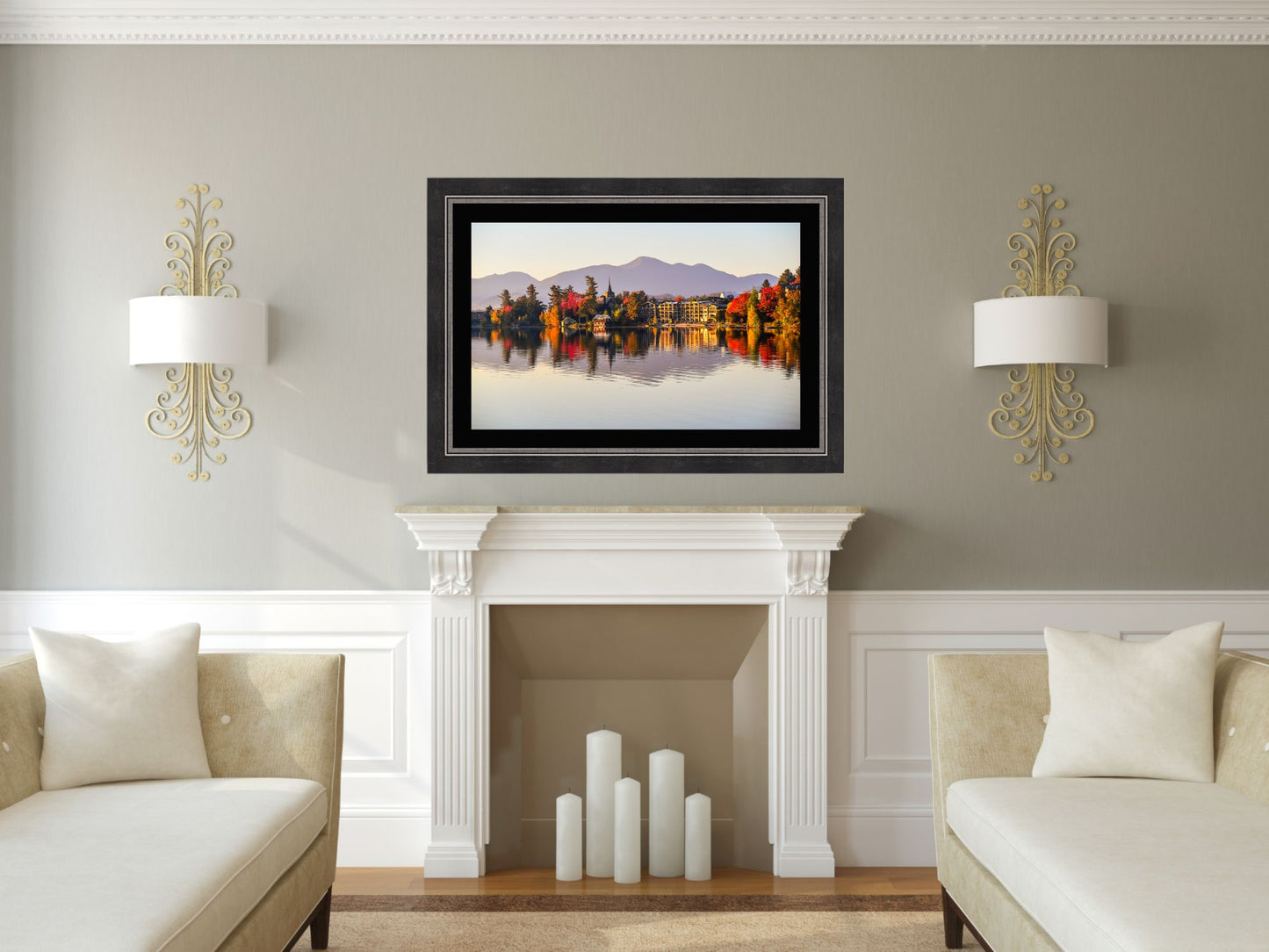 Experience the breathtaking beauty of autumn with Reflecting Autumn's Beauty - Mirror Lake wall art