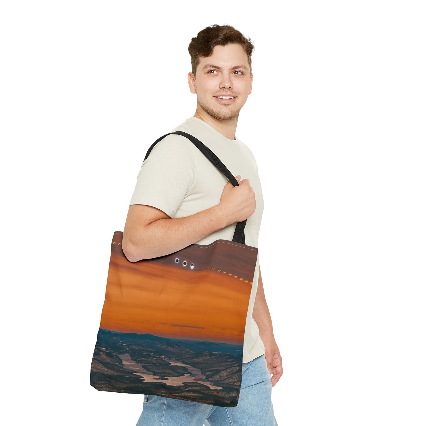 Tote Bag - 2024 Solar Eclipse over Lake Placid