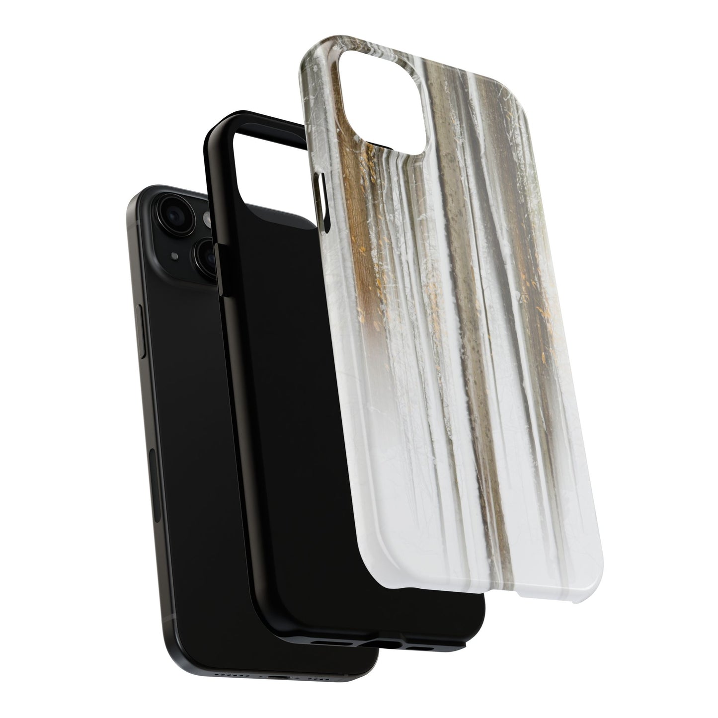 Impact Resistant Phone Case - Abstract Winter Forest