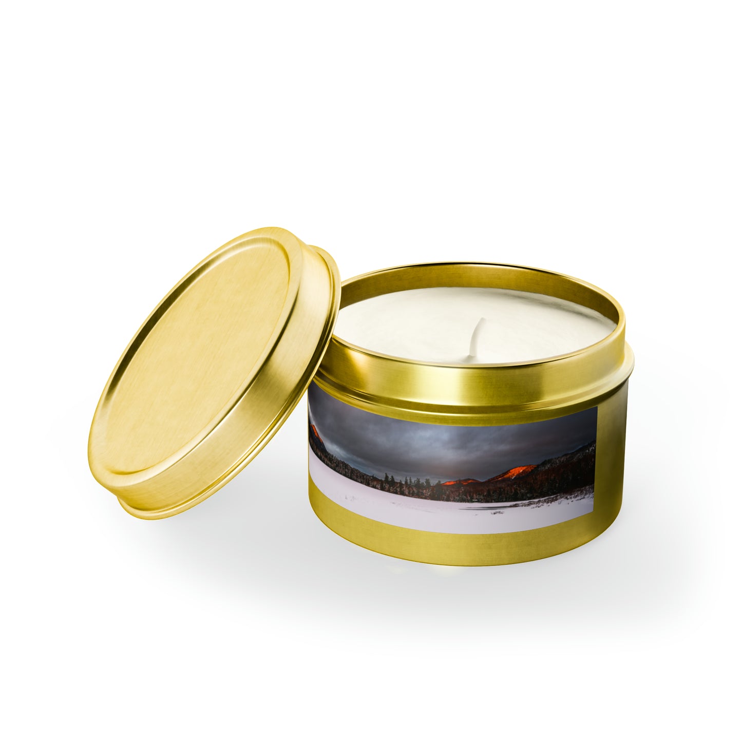 Winter Adirondack Alpenglow - Tin Candle
