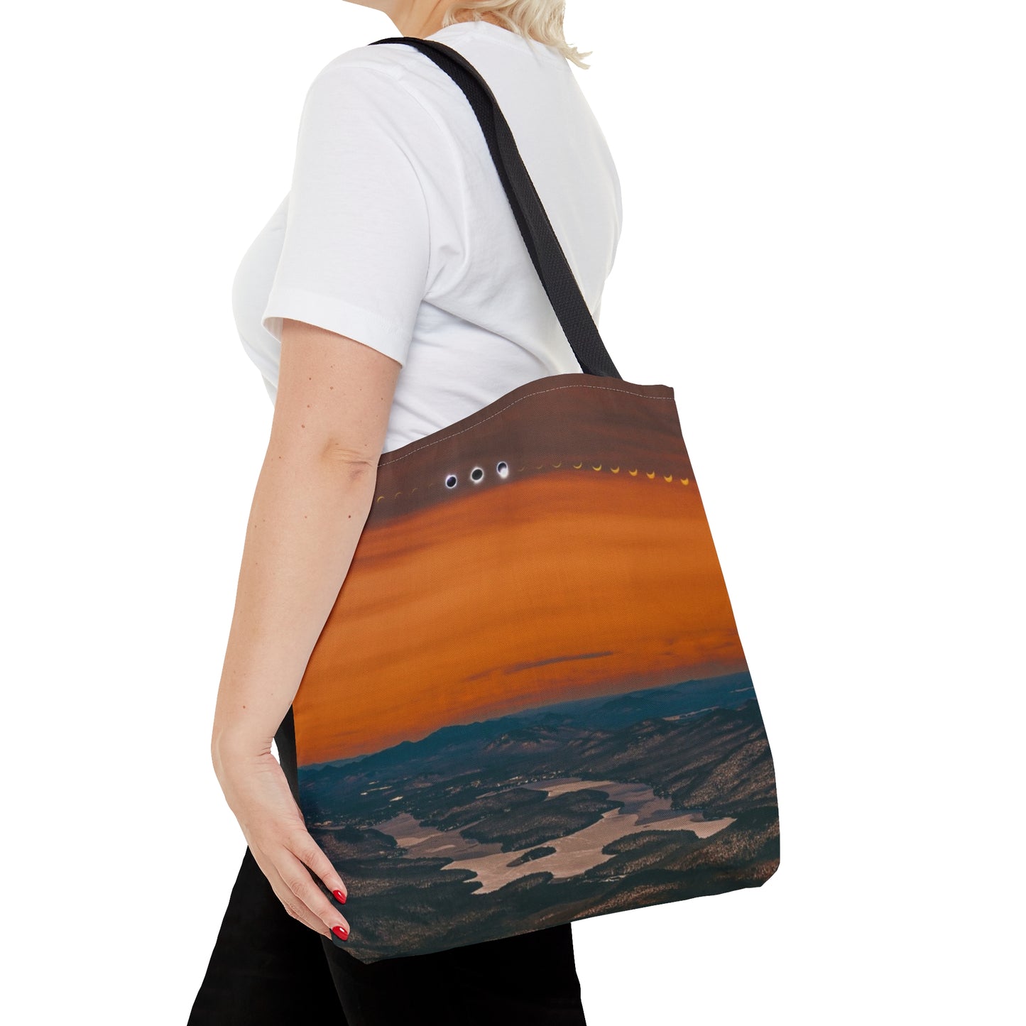 Tote Bag - 2024 Solar Eclipse over Lake Placid
