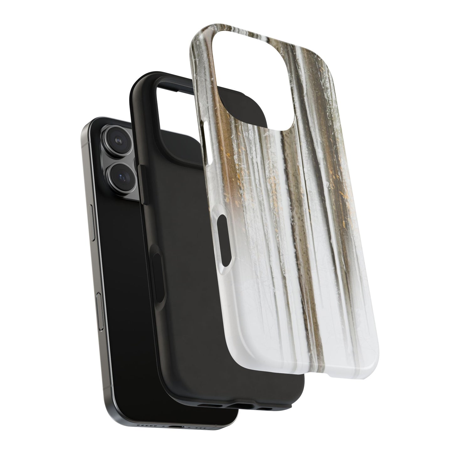 Impact Resistant Phone Case - Abstract Winter Forest