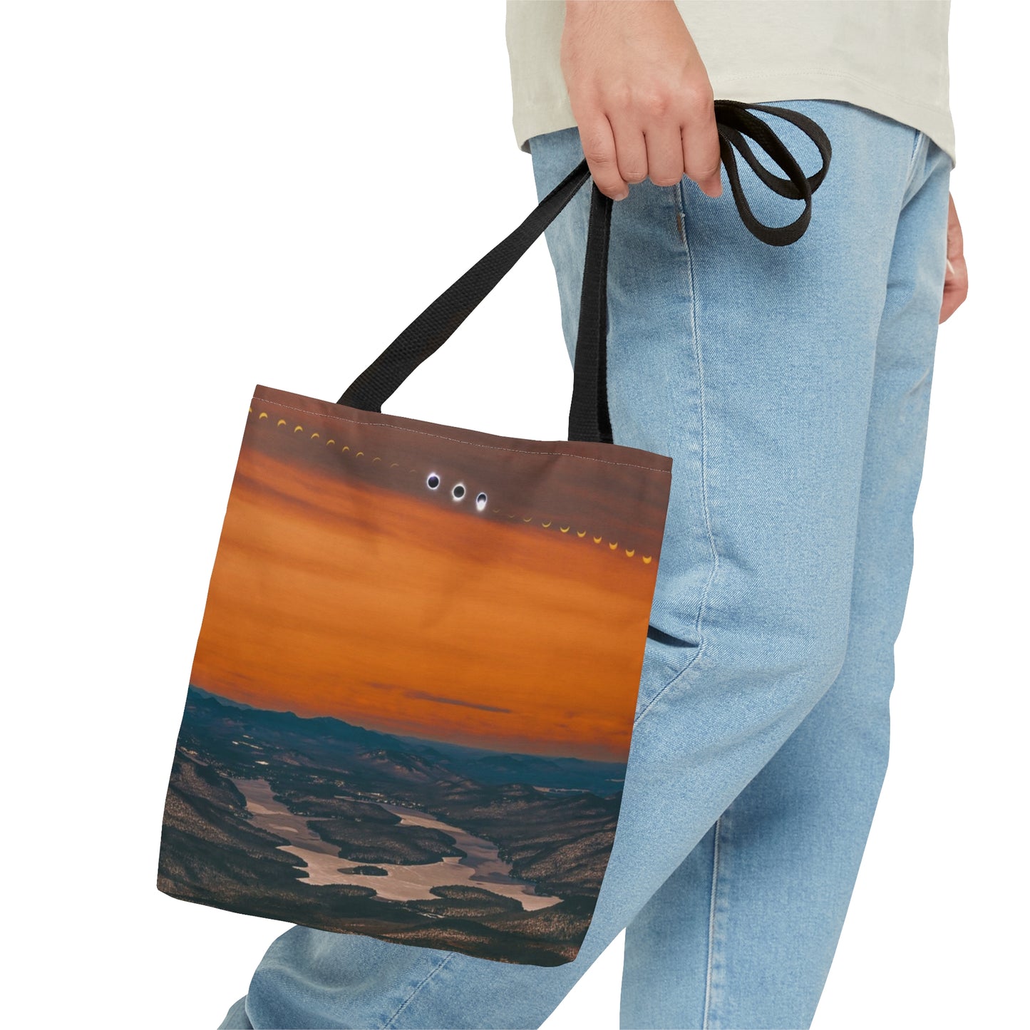 Tote Bag - 2024 Solar Eclipse over Lake Placid