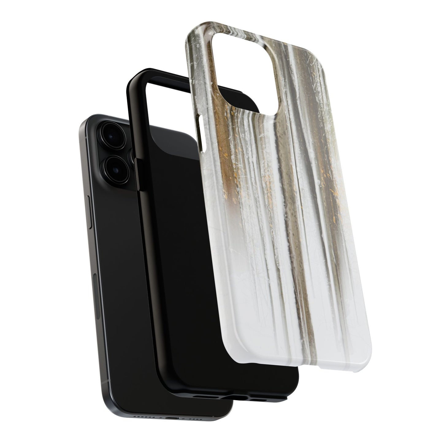 Impact Resistant Phone Case - Abstract Winter Forest