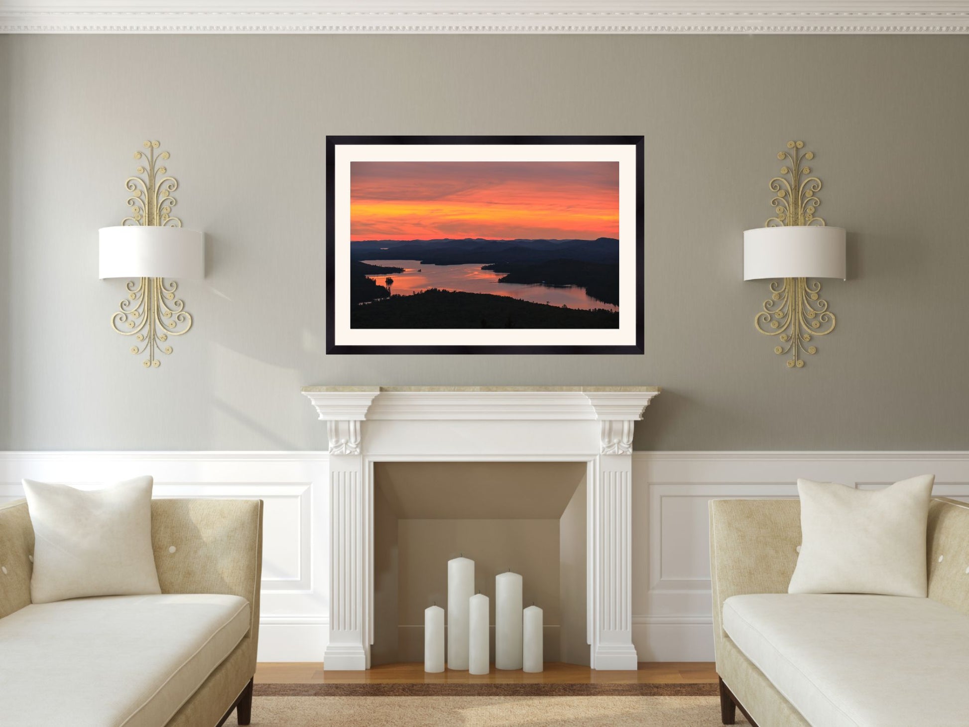 Apricot Skies over Little Tupper Lake