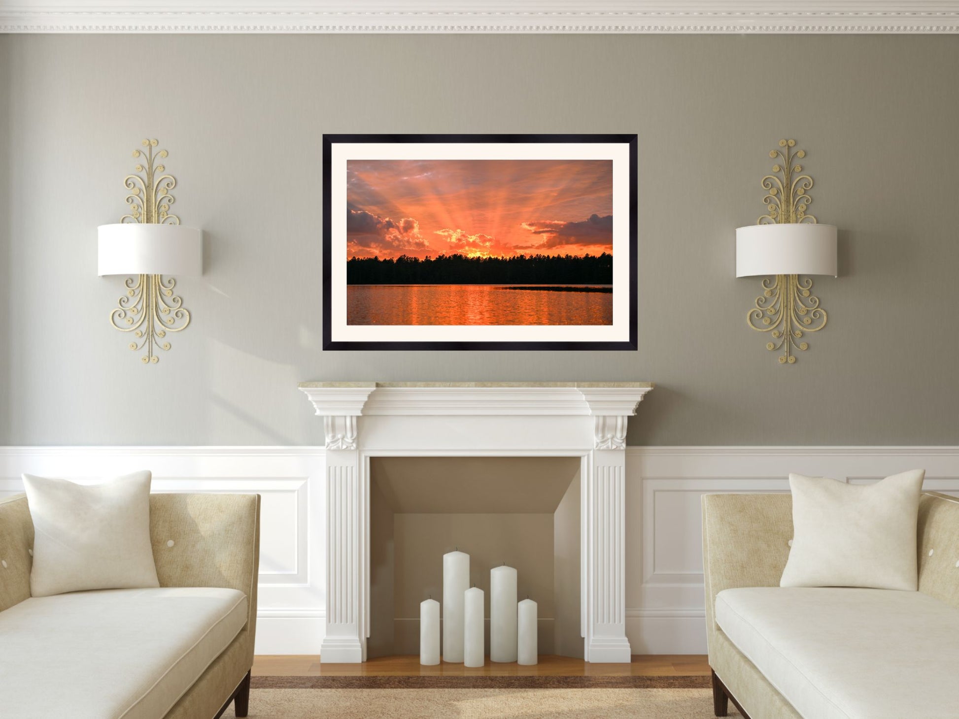 a fiery Adirondack sunset