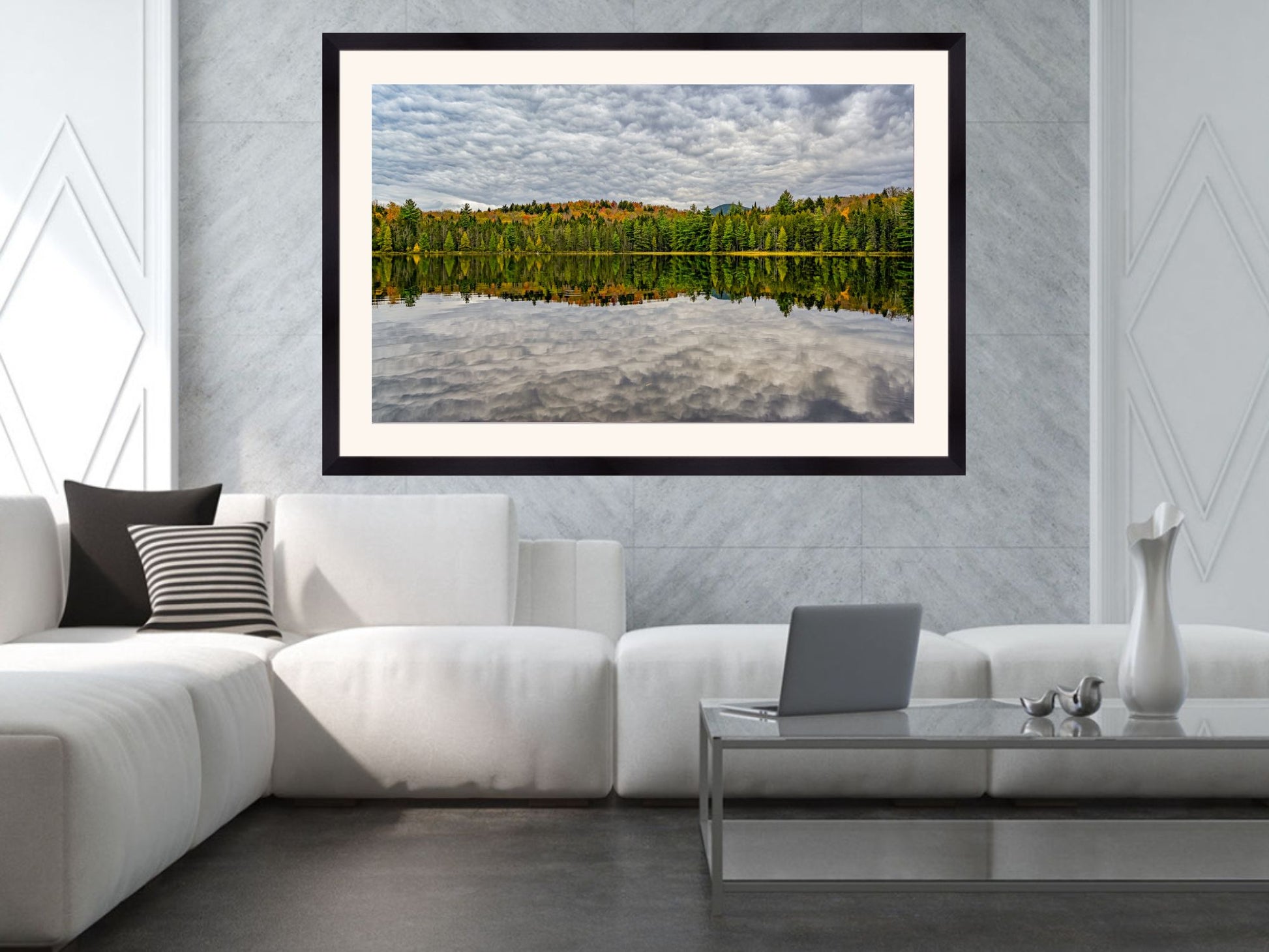 Autumn's Palette on the Pond Adirondack Print