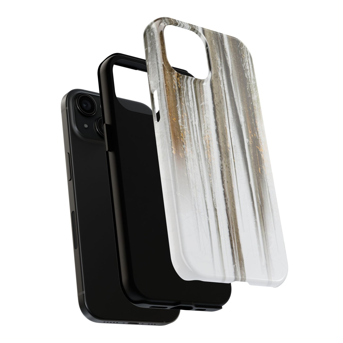 Impact Resistant Phone Case - Abstract Winter Forest