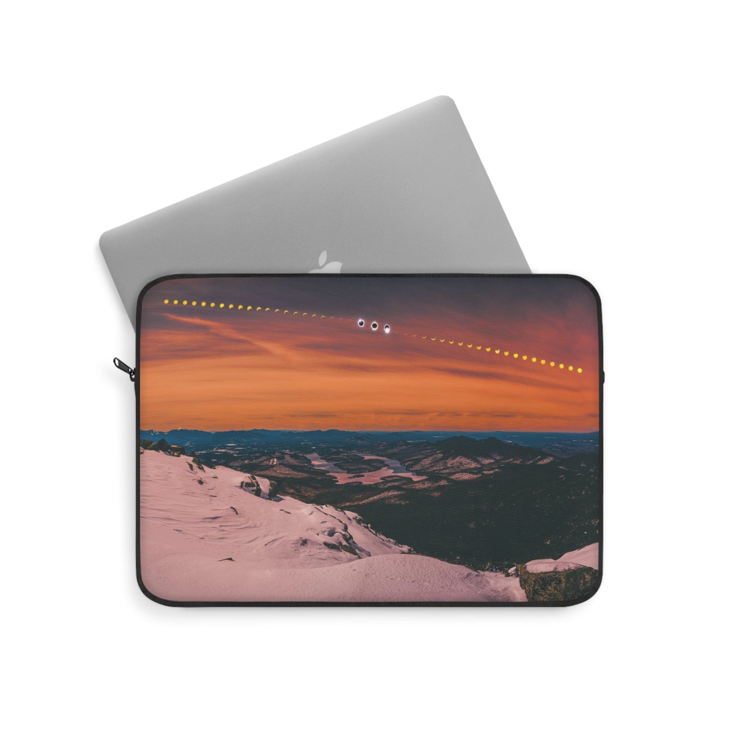 Laptop Sleeve - 2024 Solar Eclipse Timelapse over Lake Placid