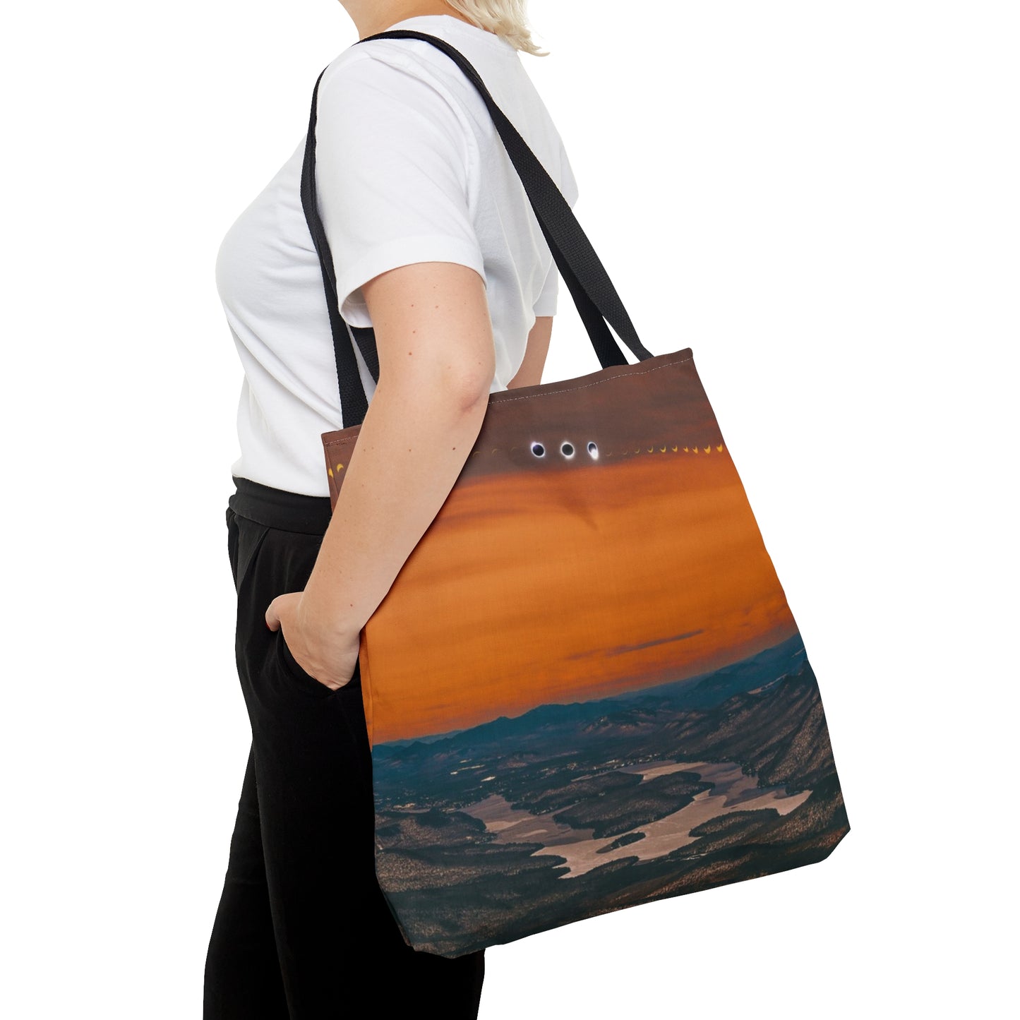 Tote Bag - 2024 Solar Eclipse over Lake Placid