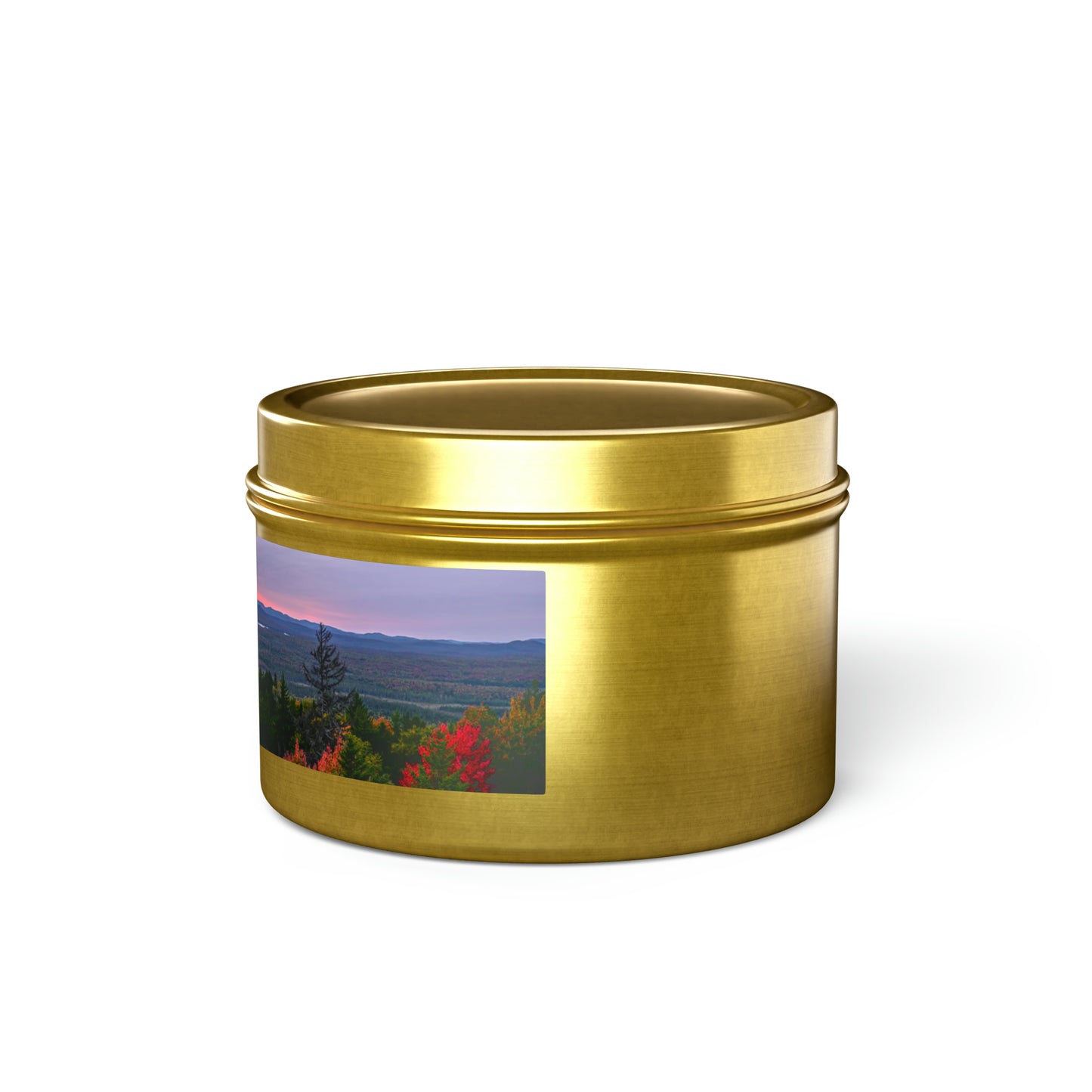 Autumn Sunset over Little Tupper Lake - Tin Candle