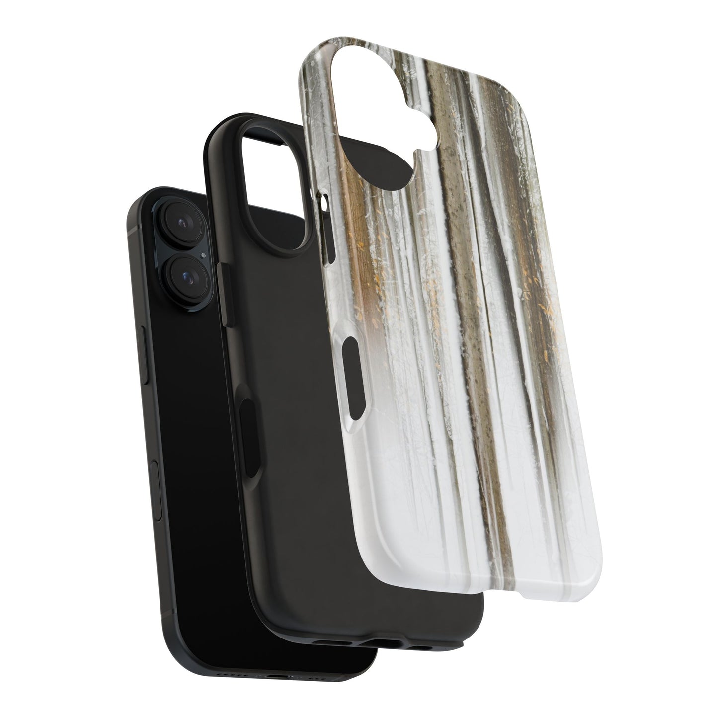 Impact Resistant Phone Case - Abstract Winter Forest