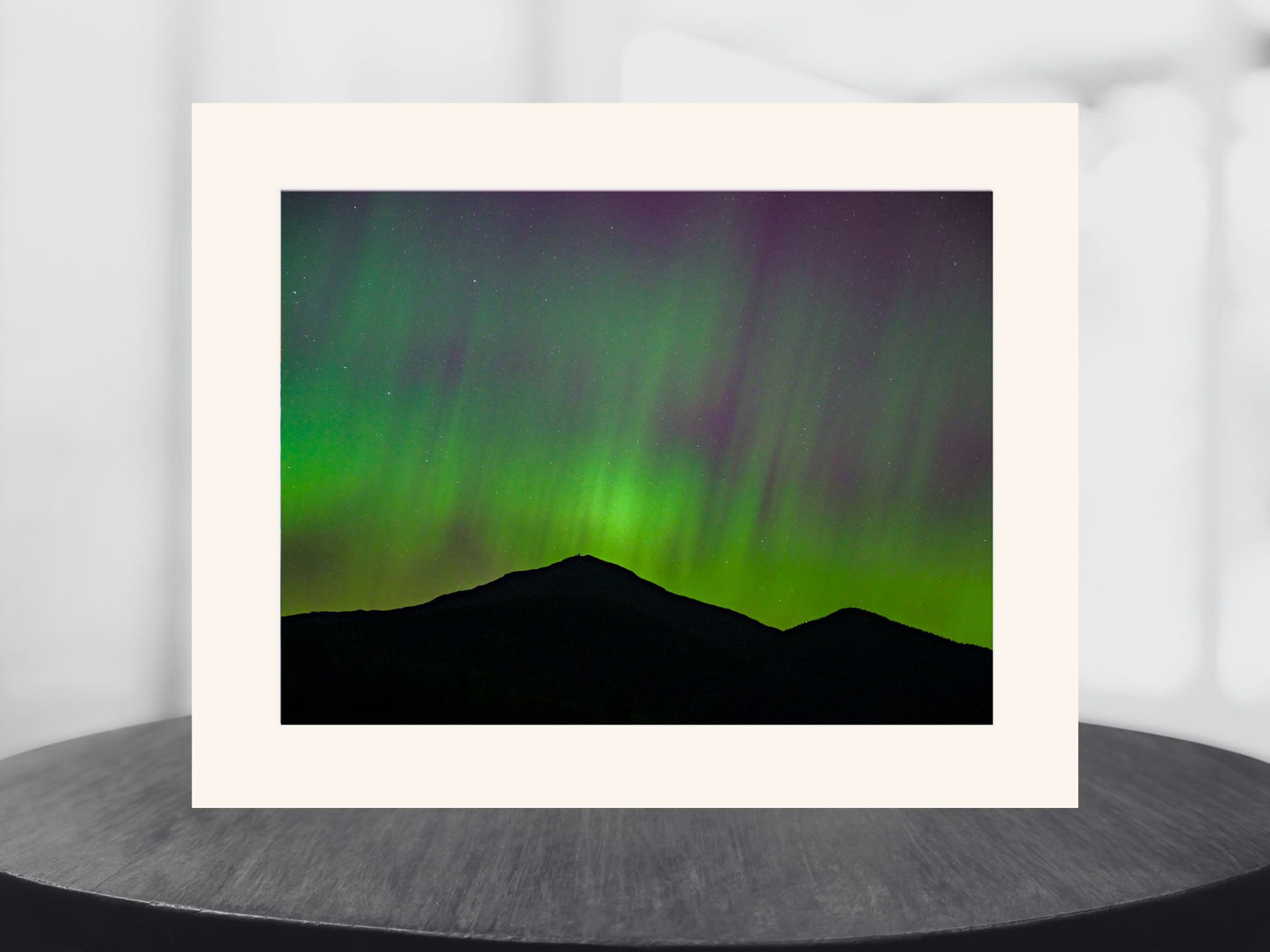 Print of Whiteface Mountain with the Aurora