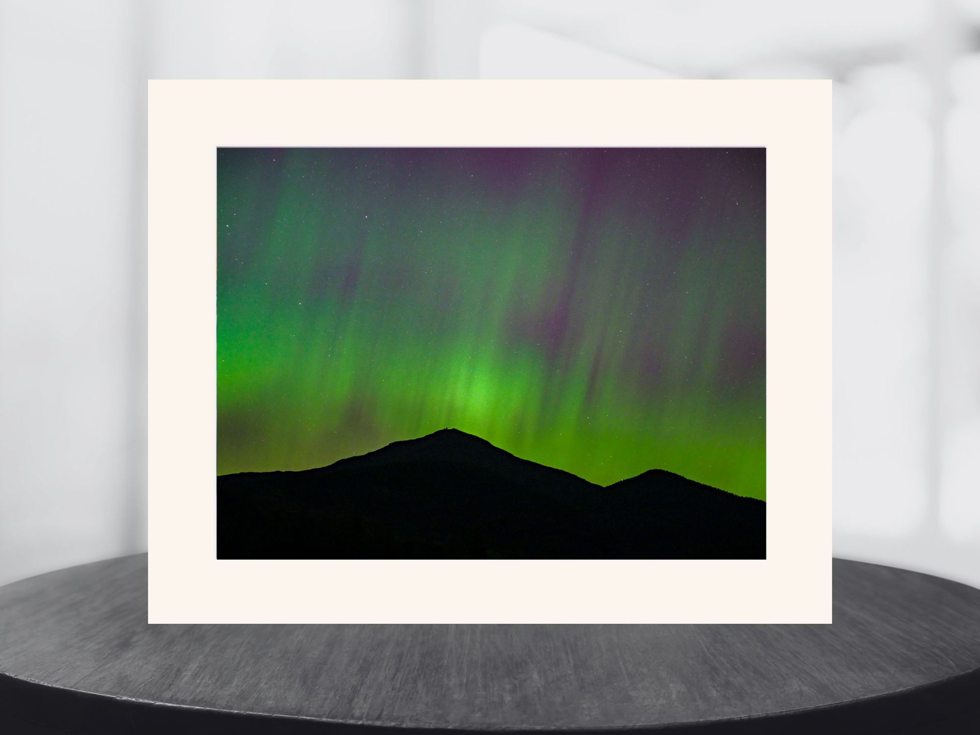 Print of Whiteface Mountain with the Aurora