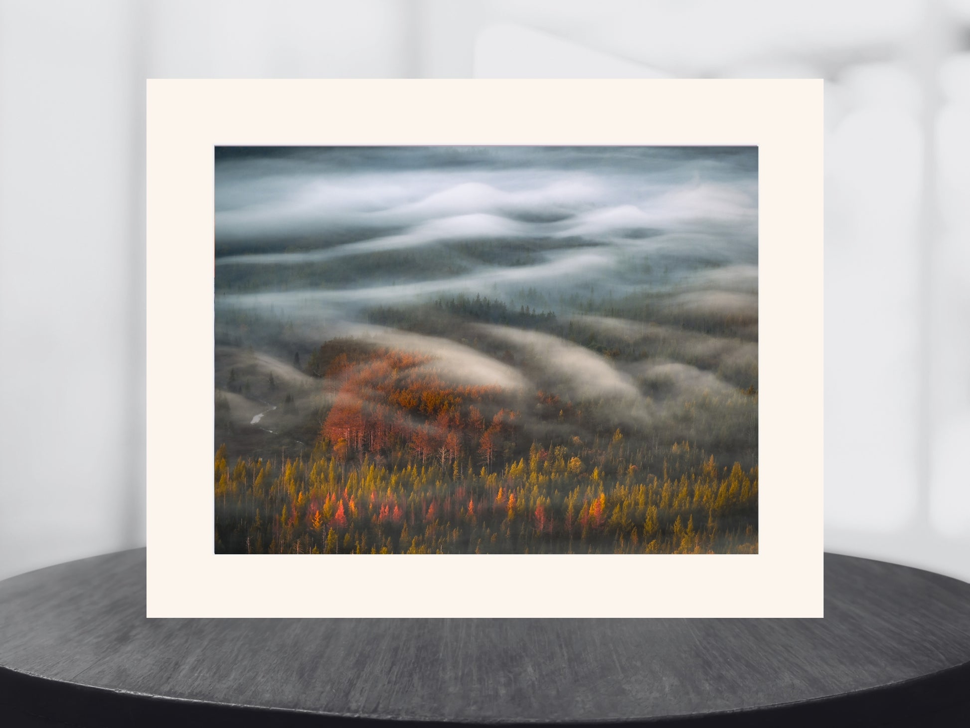 Waves of Fog and Autumn Flames in the Adirondak Mountains