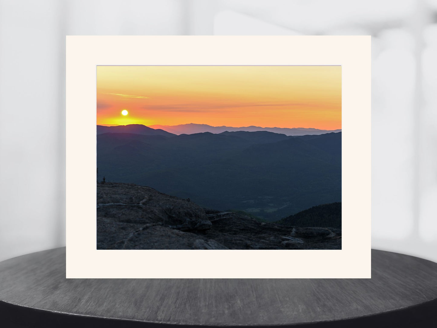 Sunrise on the Adirondack mountains
