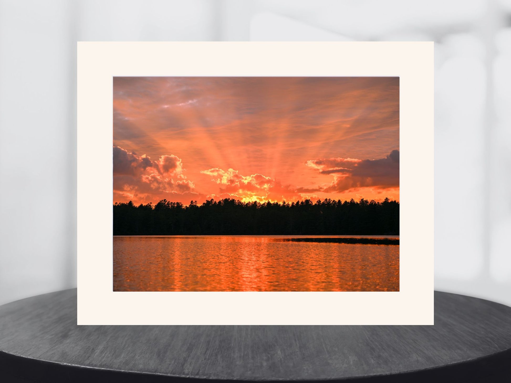 a fiery Adirondack sunset