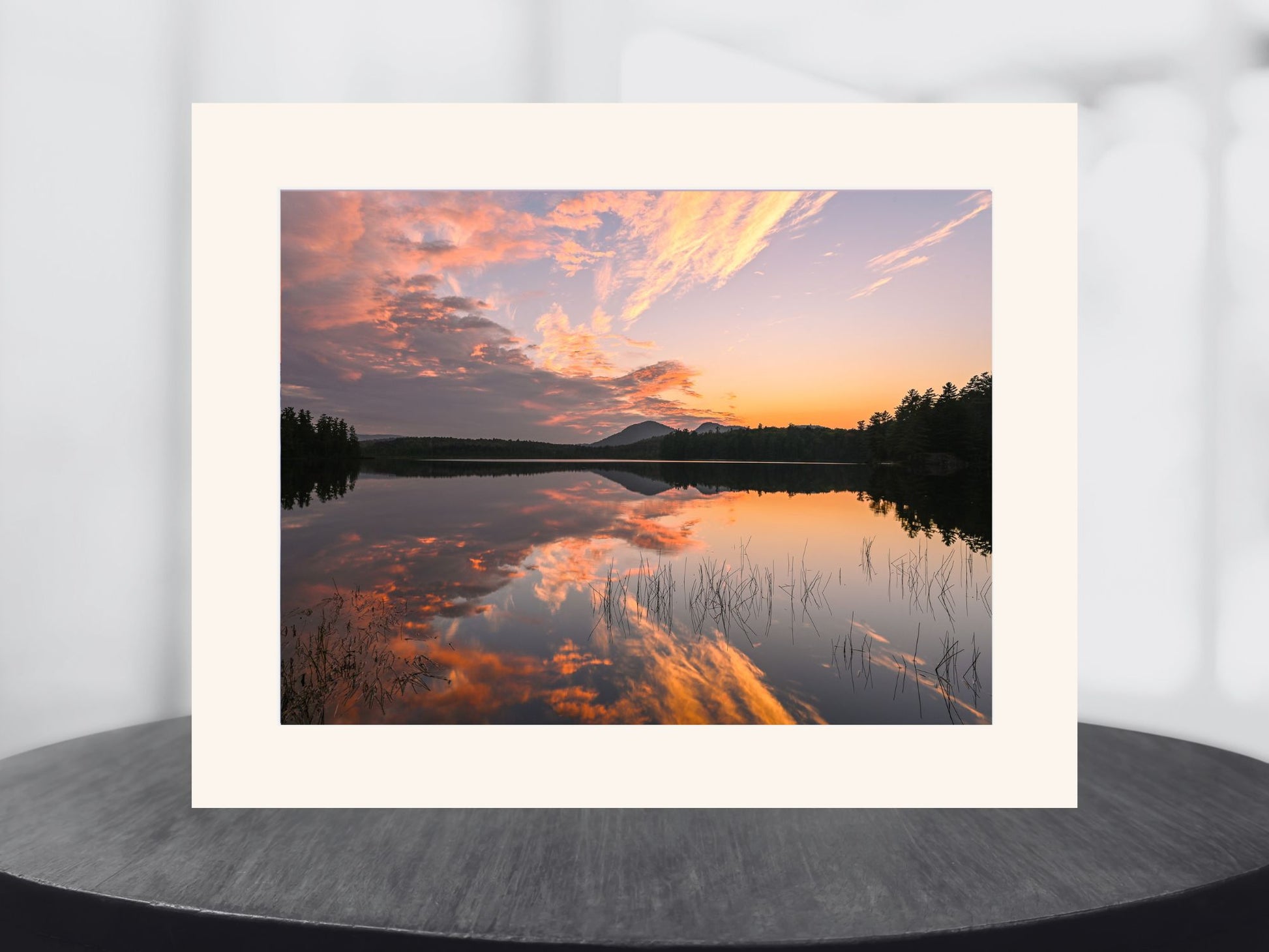 october sunset at barnum pond, Adirondack Mountains