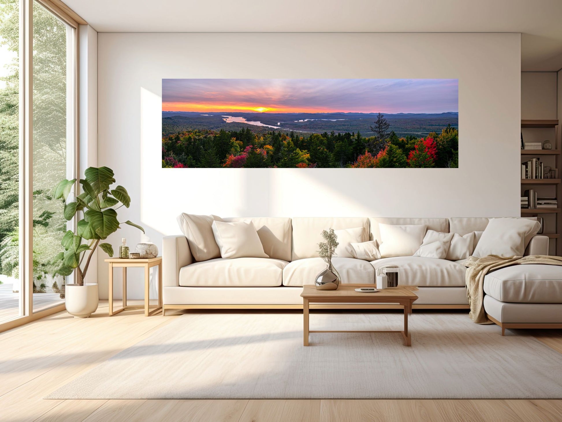 Autumn Sunset over Little Tupper Lake Panorama