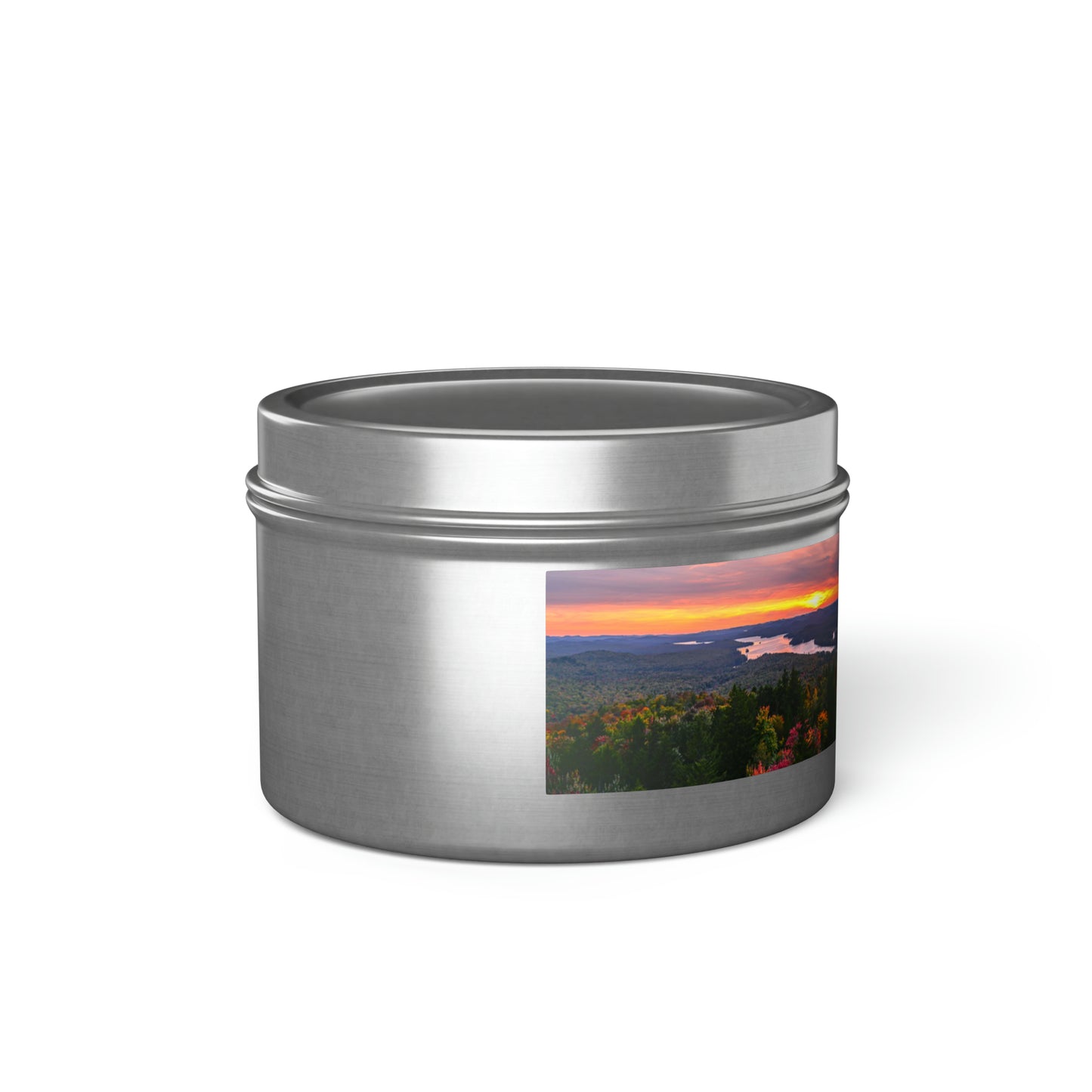 Autumn Sunset over Little Tupper Lake - Tin Candle