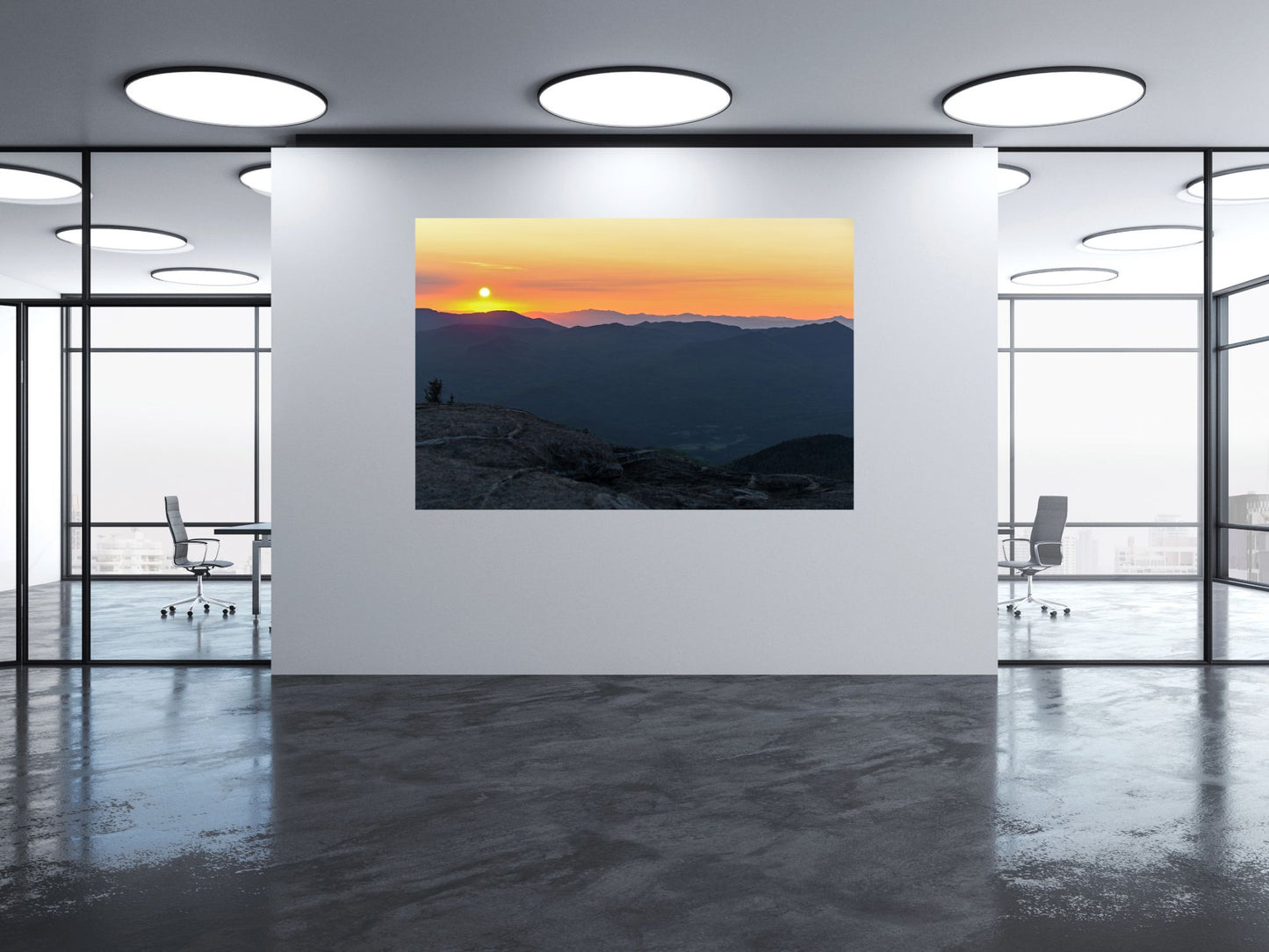 Sunrise on the Adirondack mountains