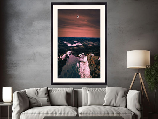 Print of 2024 Solar Eclipse Totality over Lake Placid from Whiteface