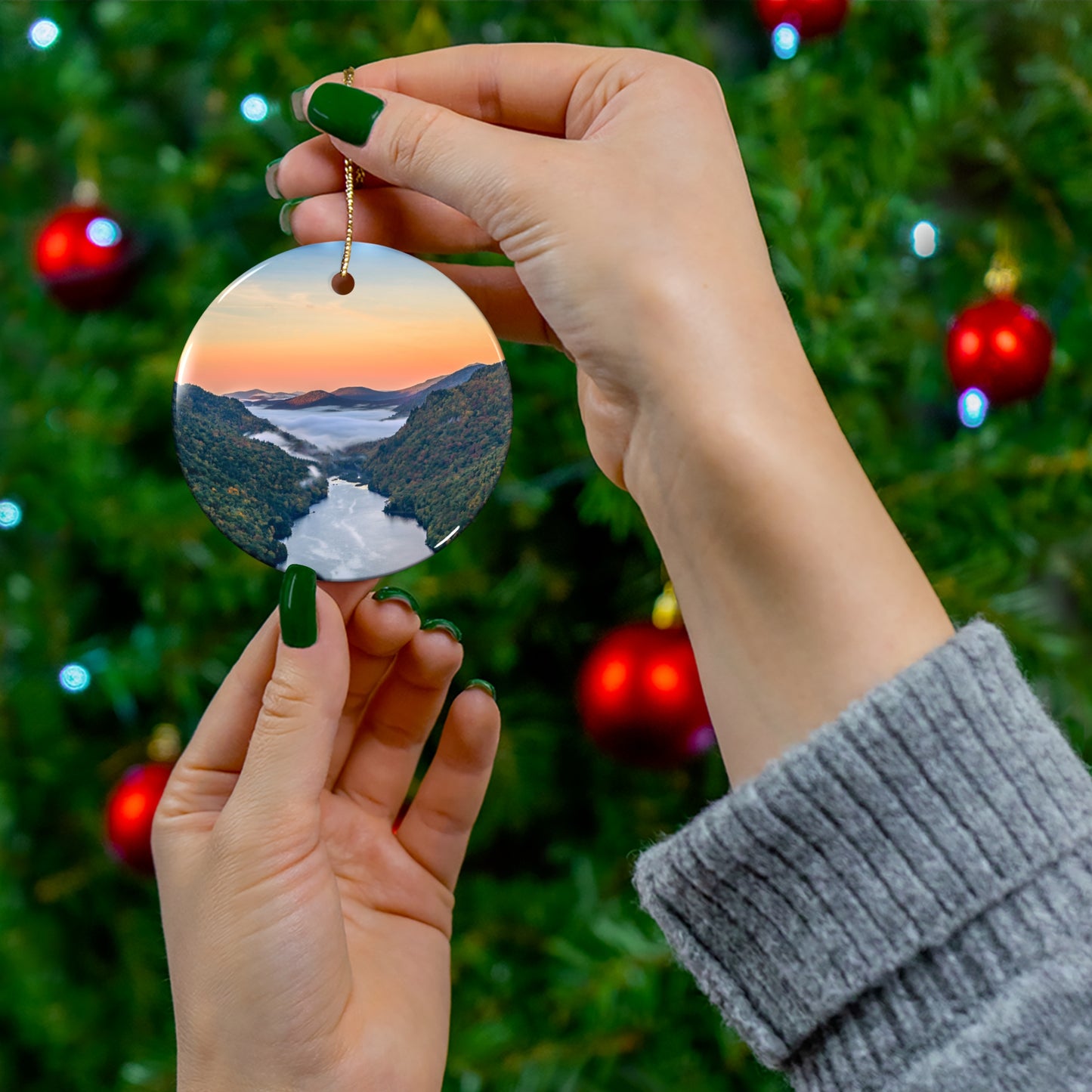 Indian Head - Ceramic Ornament