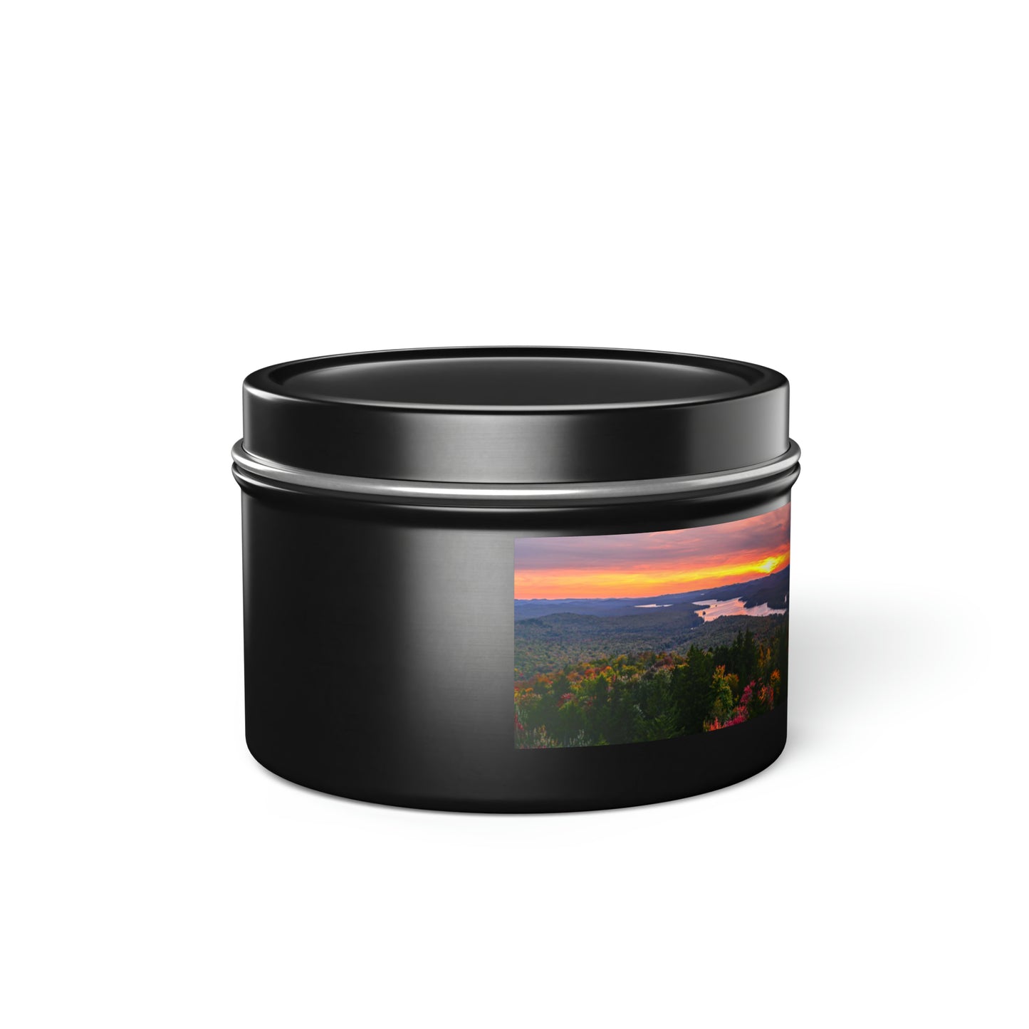 Autumn Sunset over Little Tupper Lake - Tin Candle