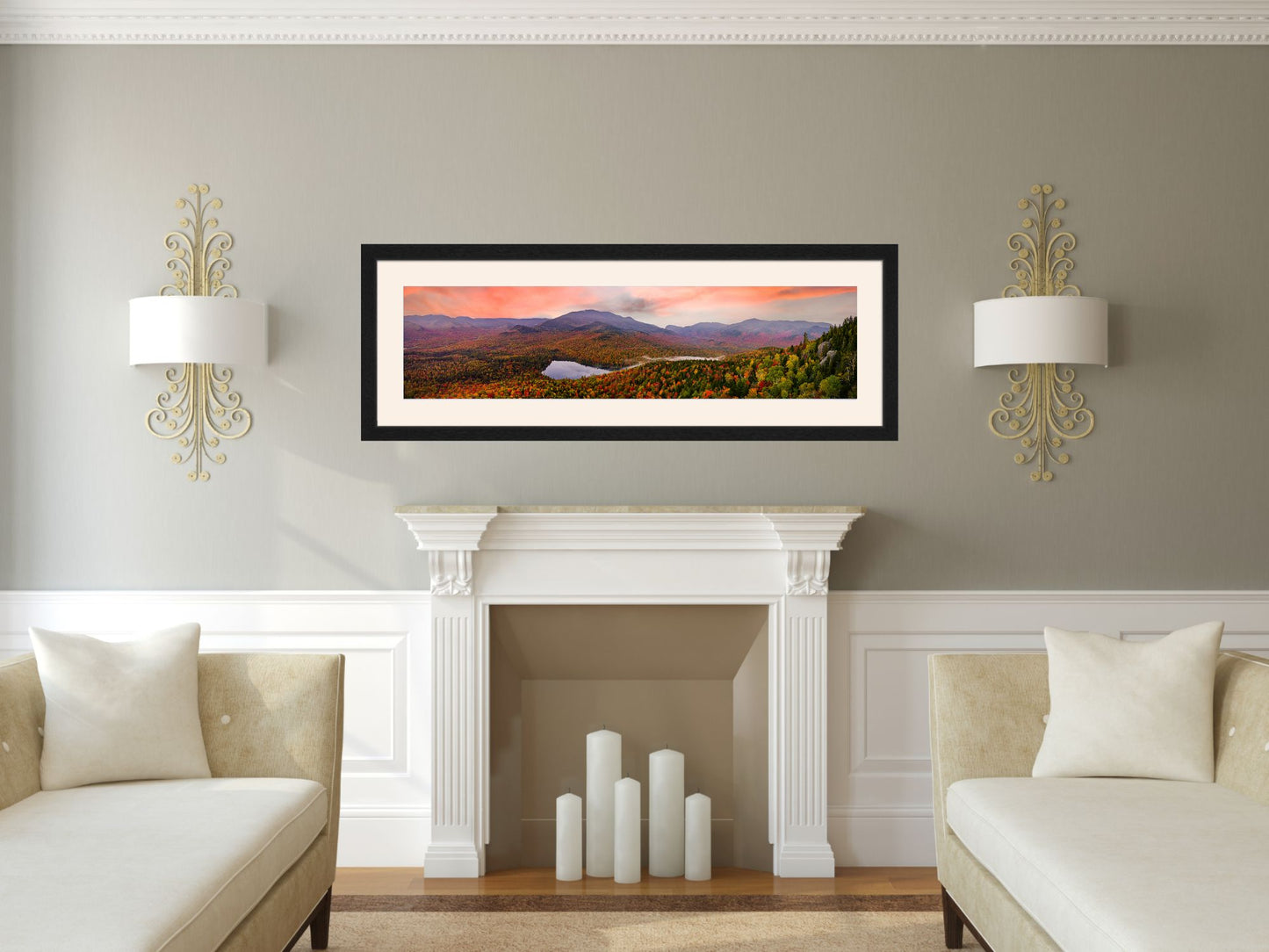 Autumn Sunrise over Heart Lake Panorama Print