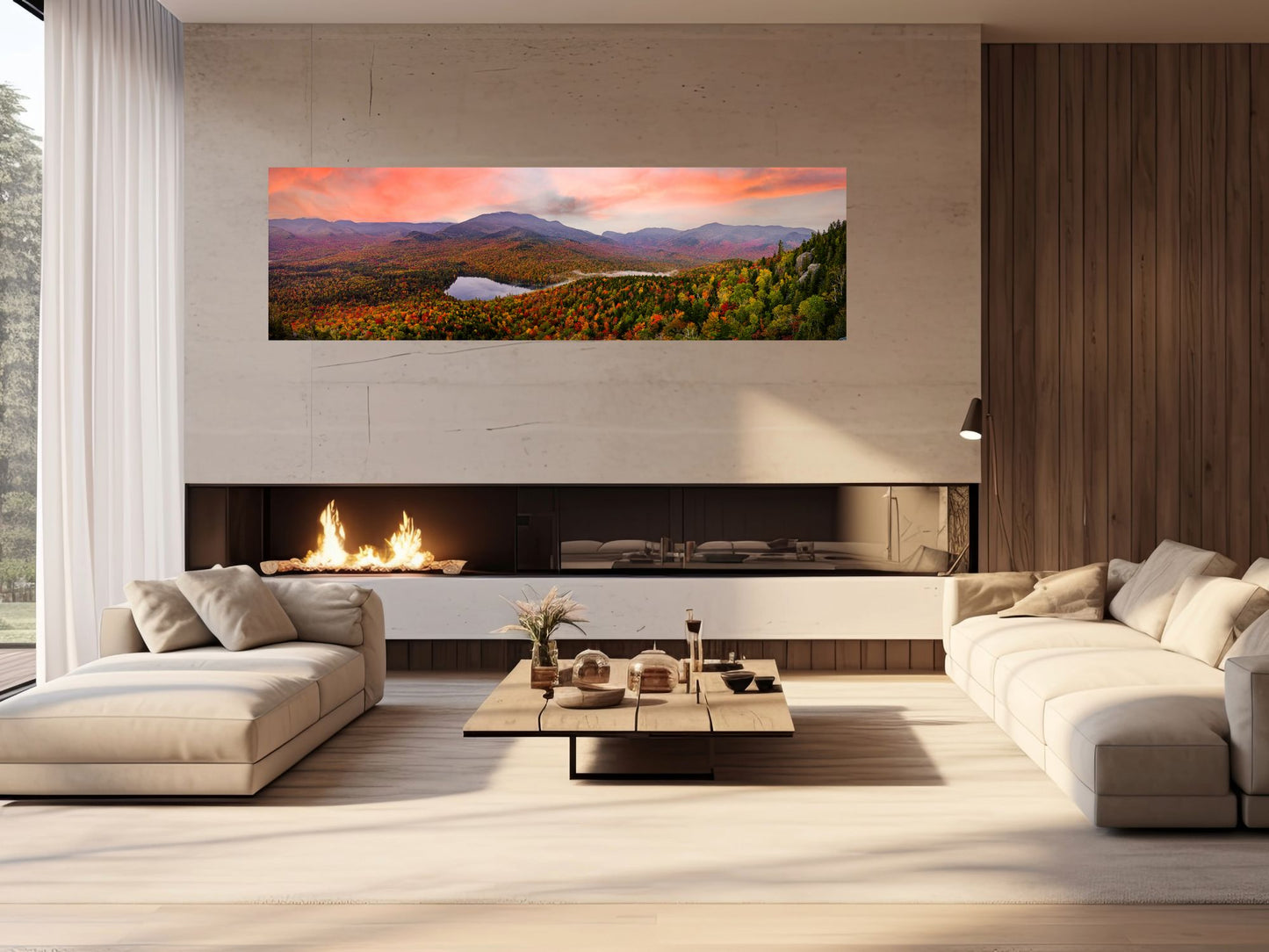 Autumn Sunrise over Heart Lake Panorama Print