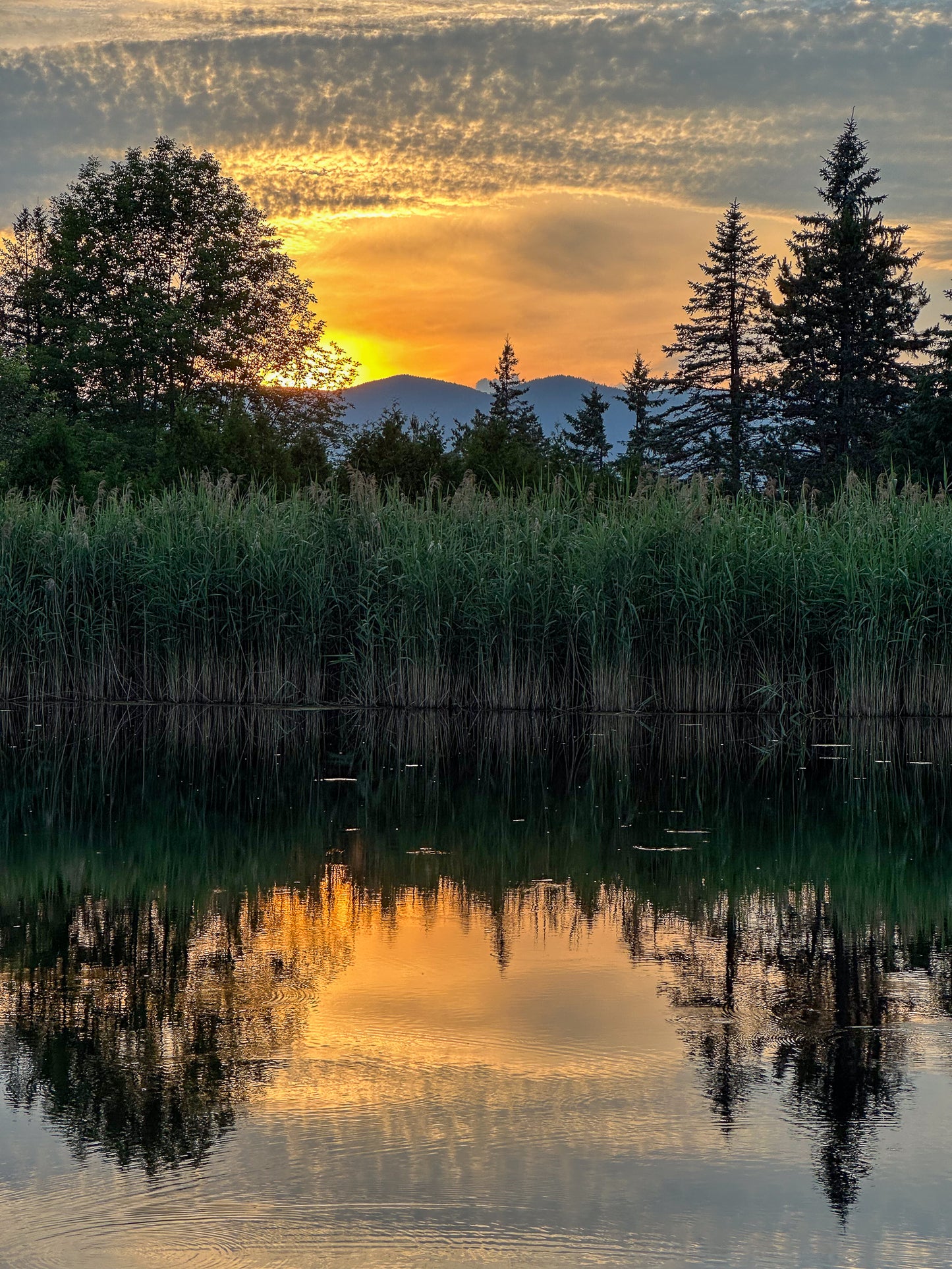 Mountain Sunset Reflection Adirondack Mountains