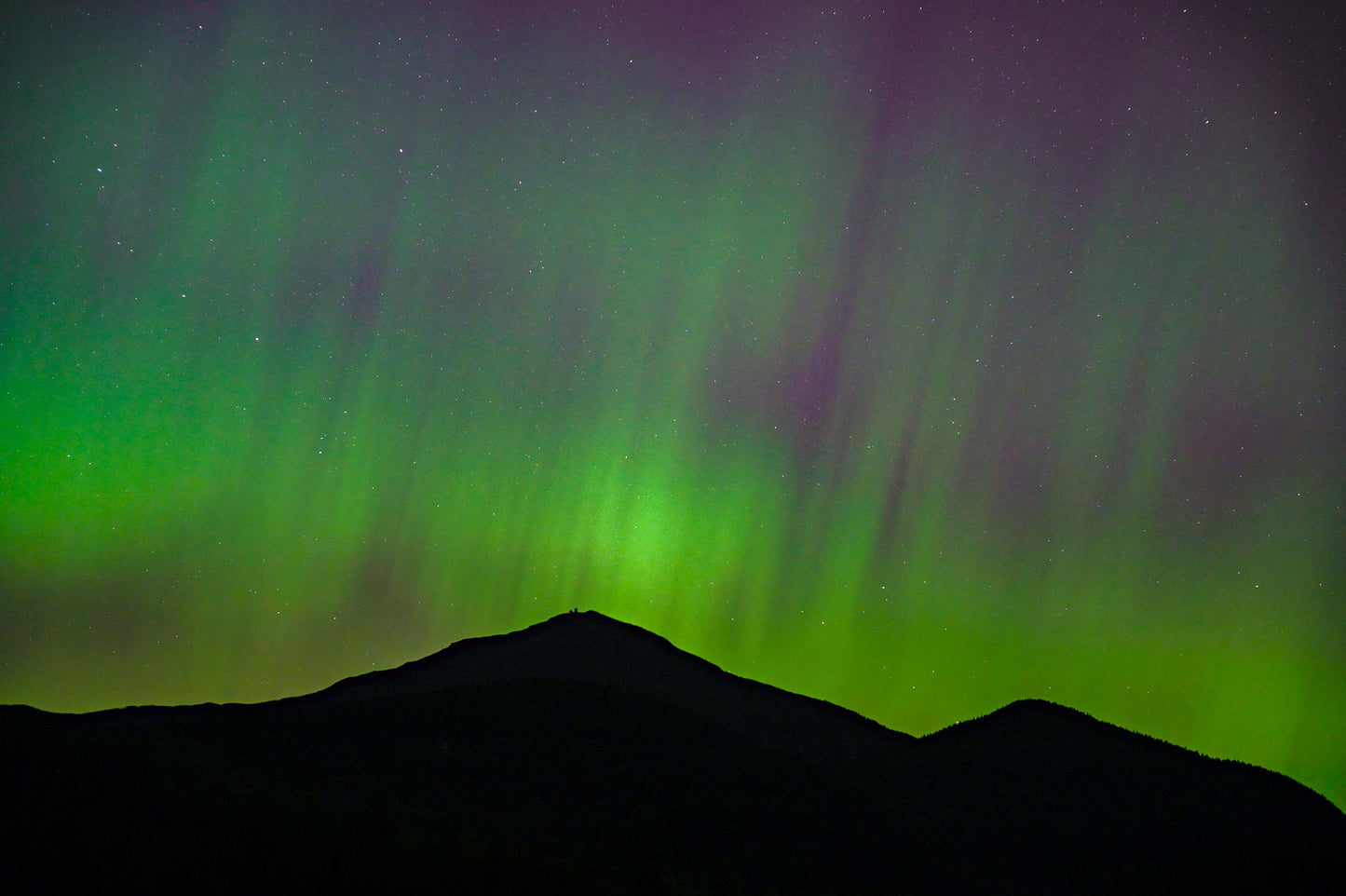 Photo of Whiteface Mountain with the Aurora