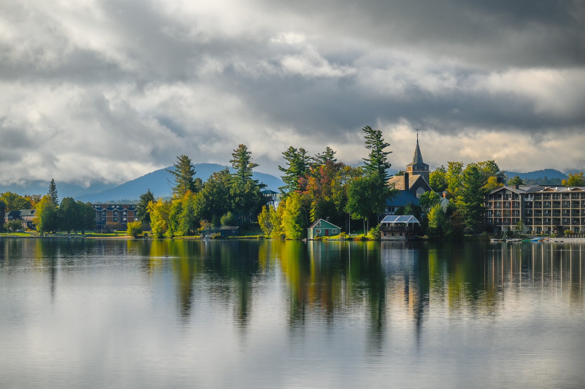 mirror lake, lake placid NY