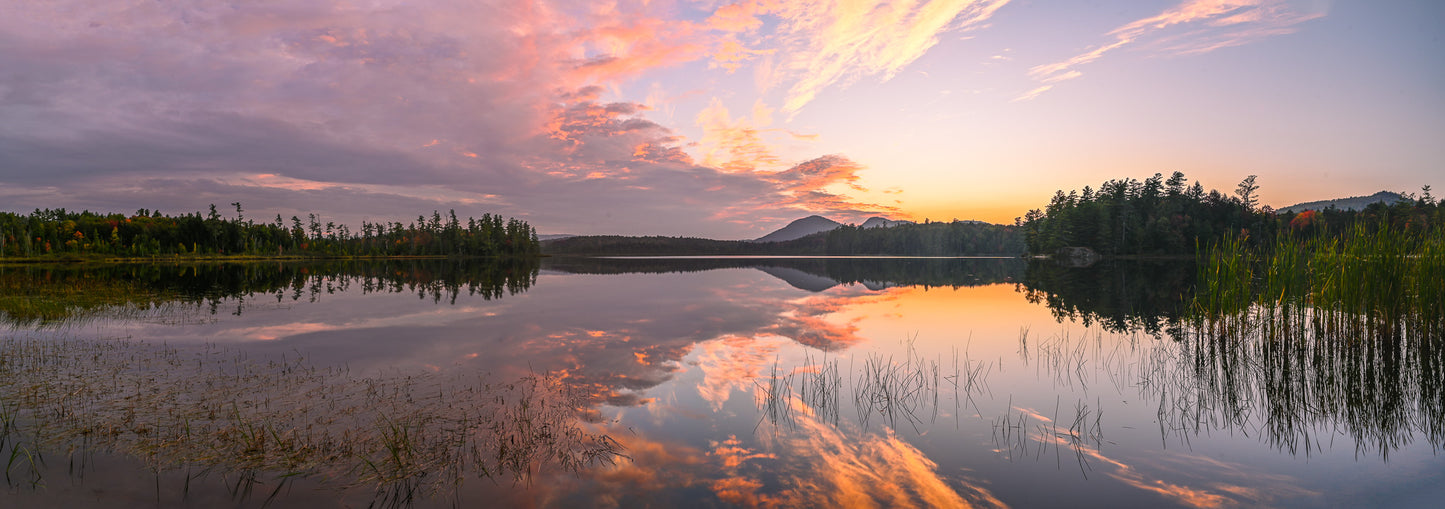 Soft Sunset Shades over Barnum Pond Panorama, Adirondacks, NY