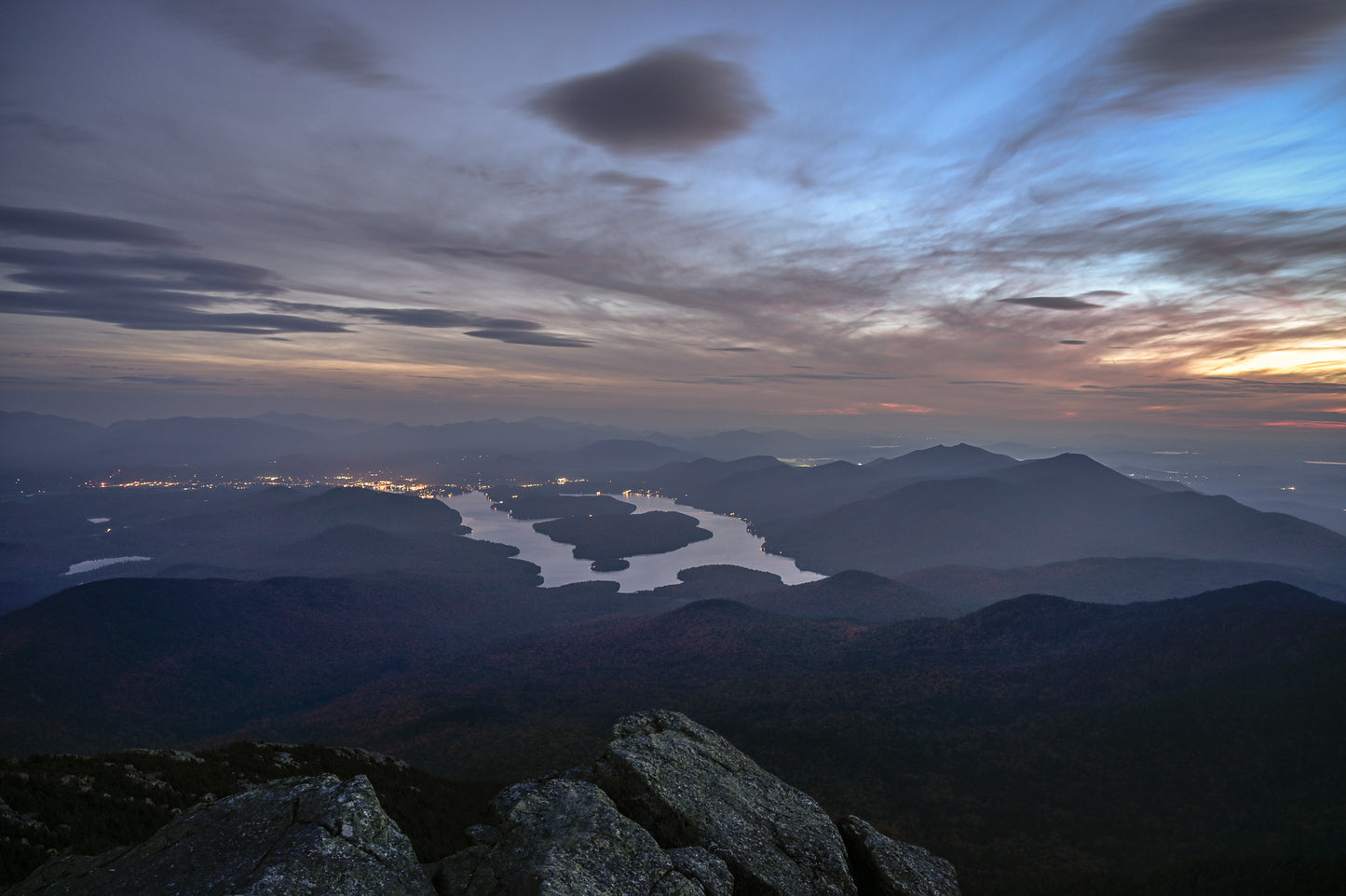 Lake Placid Nightfall from Whiteface Mountain