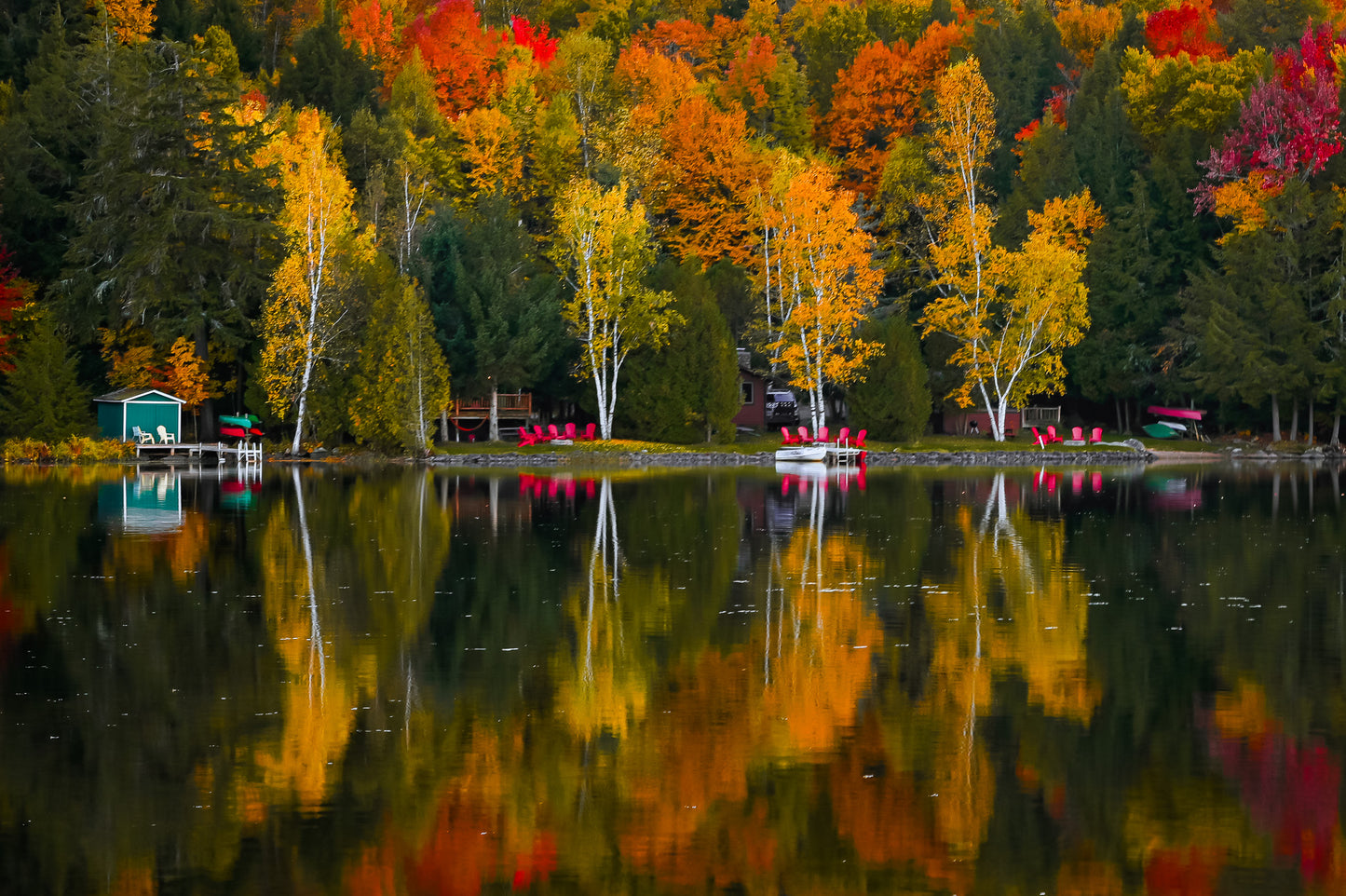 Fall's Beauty on Lake Colby Adirondack print