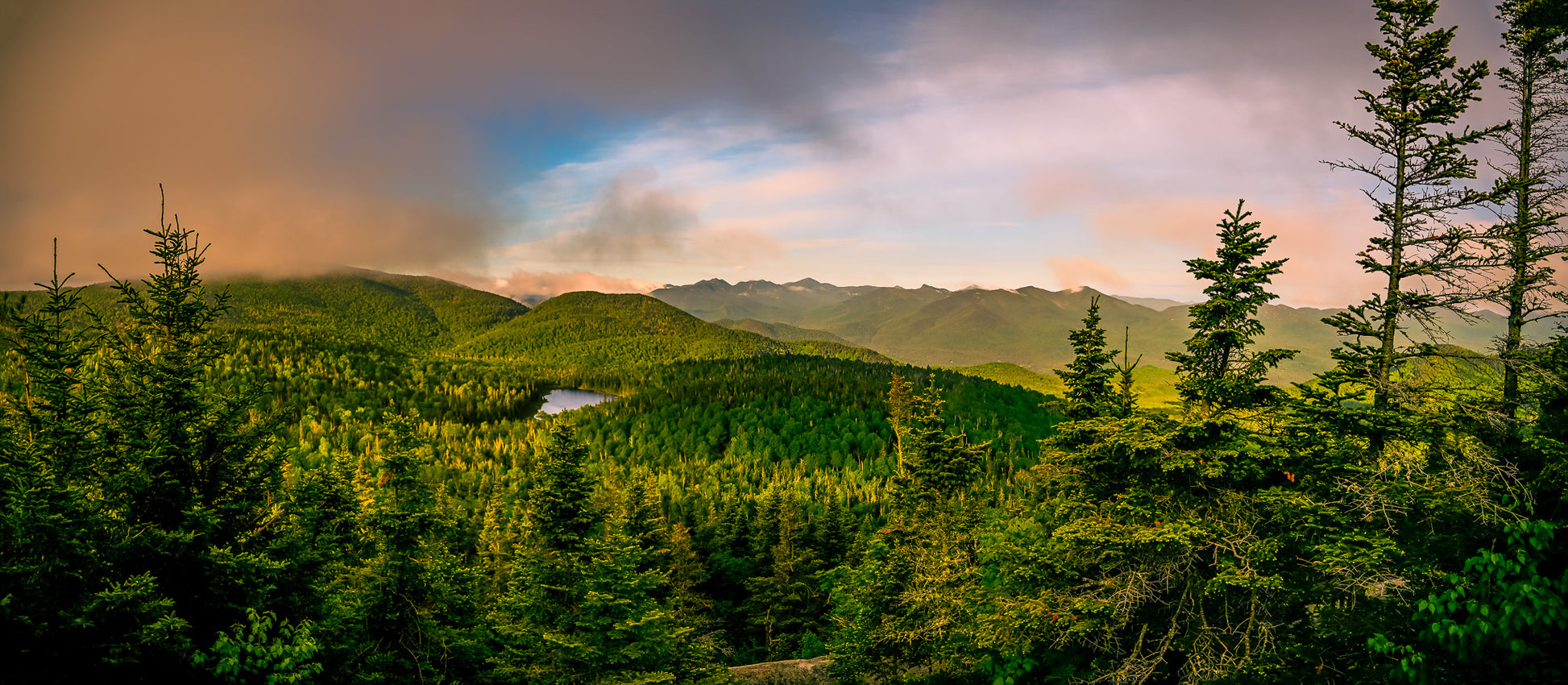 sunrise over Lost Pond in the Adirondack mountains