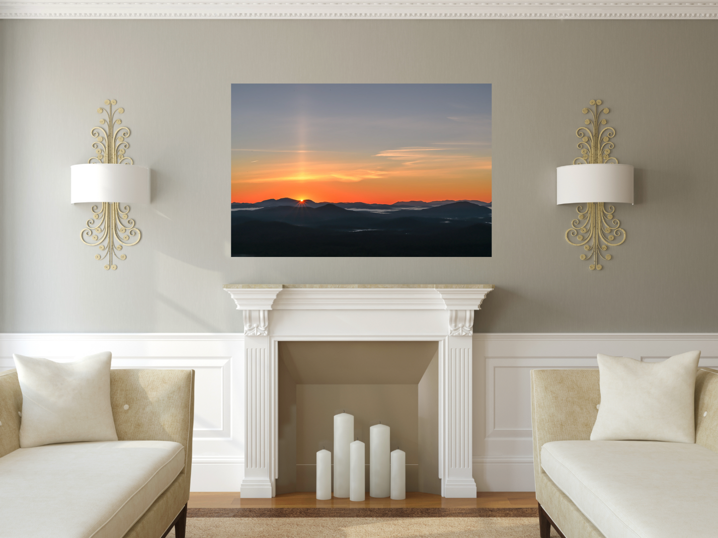 beaming summer sunrise Adirondack Mountains