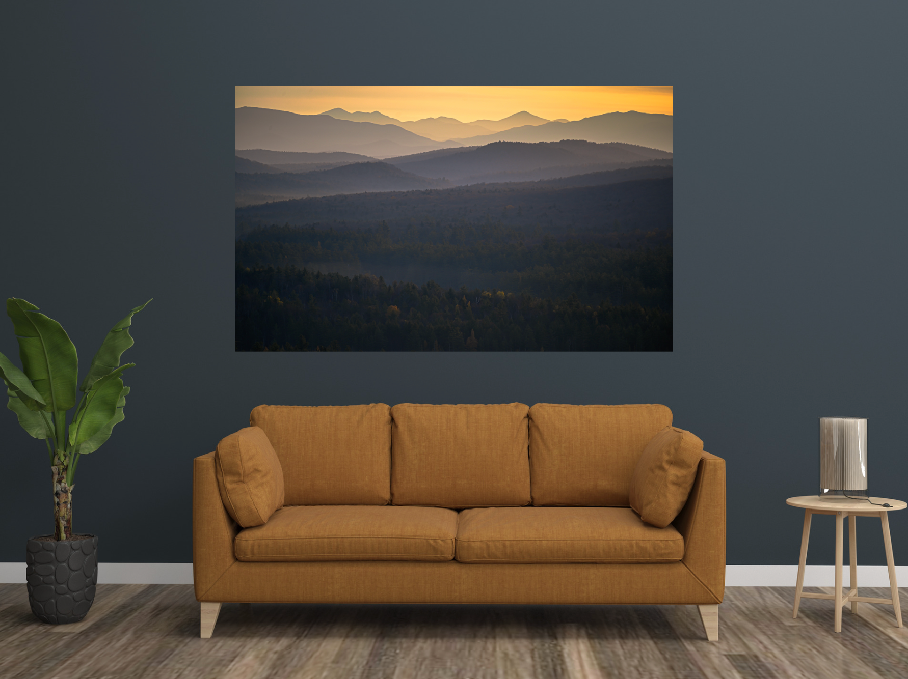 Autumn morning sunrise layers in the Adirondack Mountains