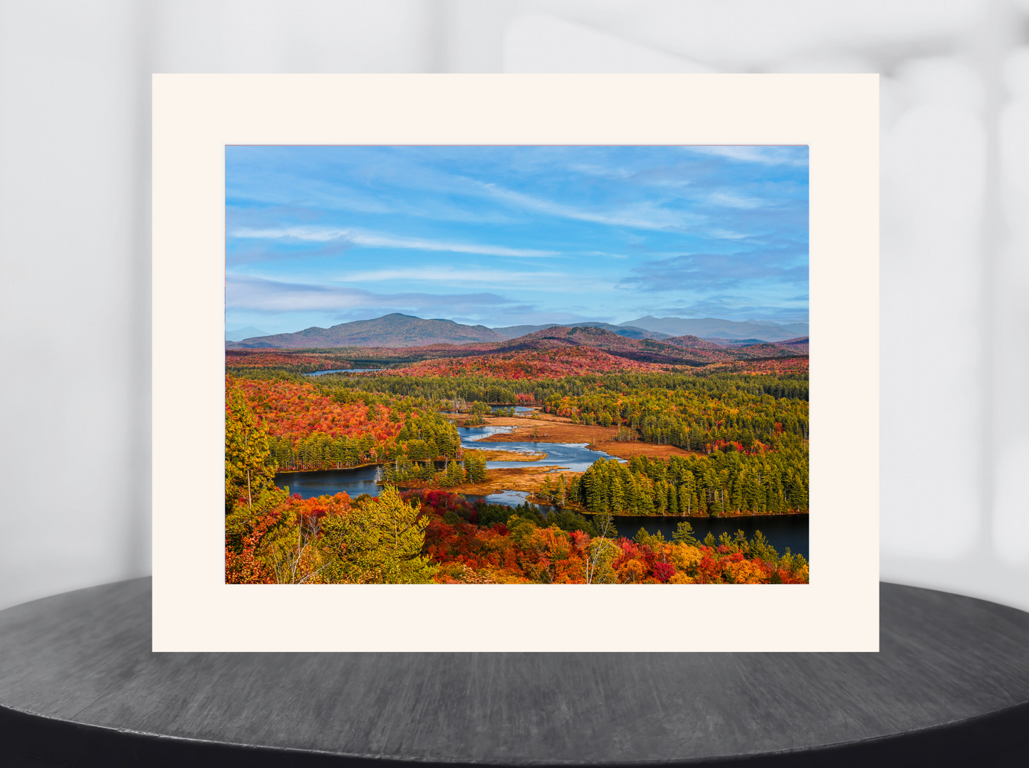 print of Fall Colors over the Bog River Adirondack Mountains
