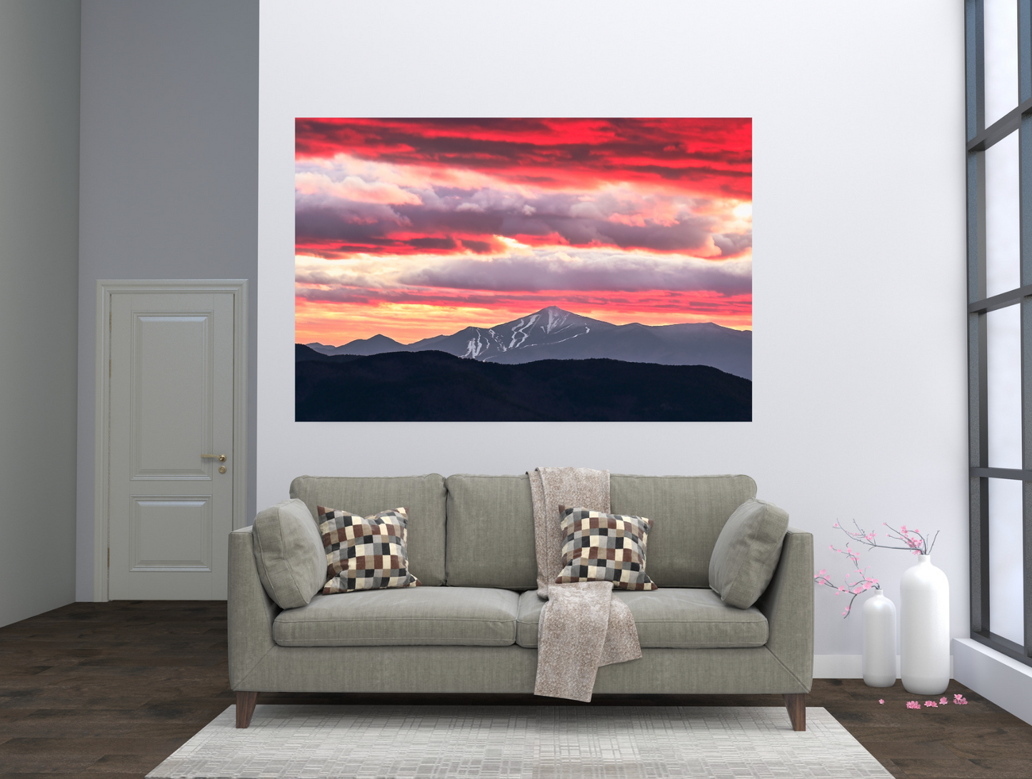 print of a sunset over whiteface mountain