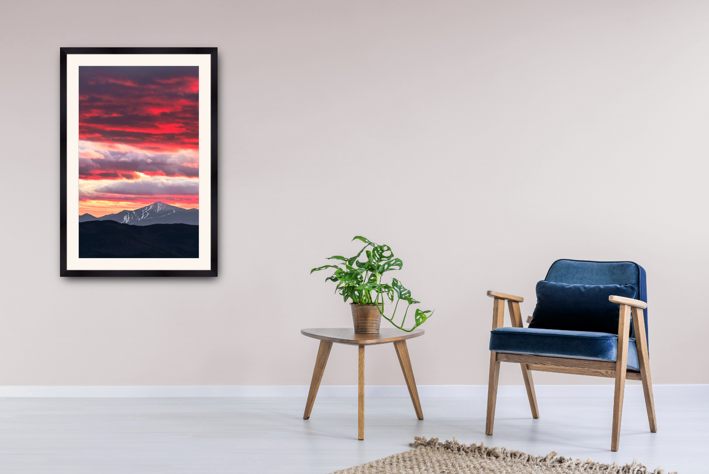 print of a sunset over whiteface mountain